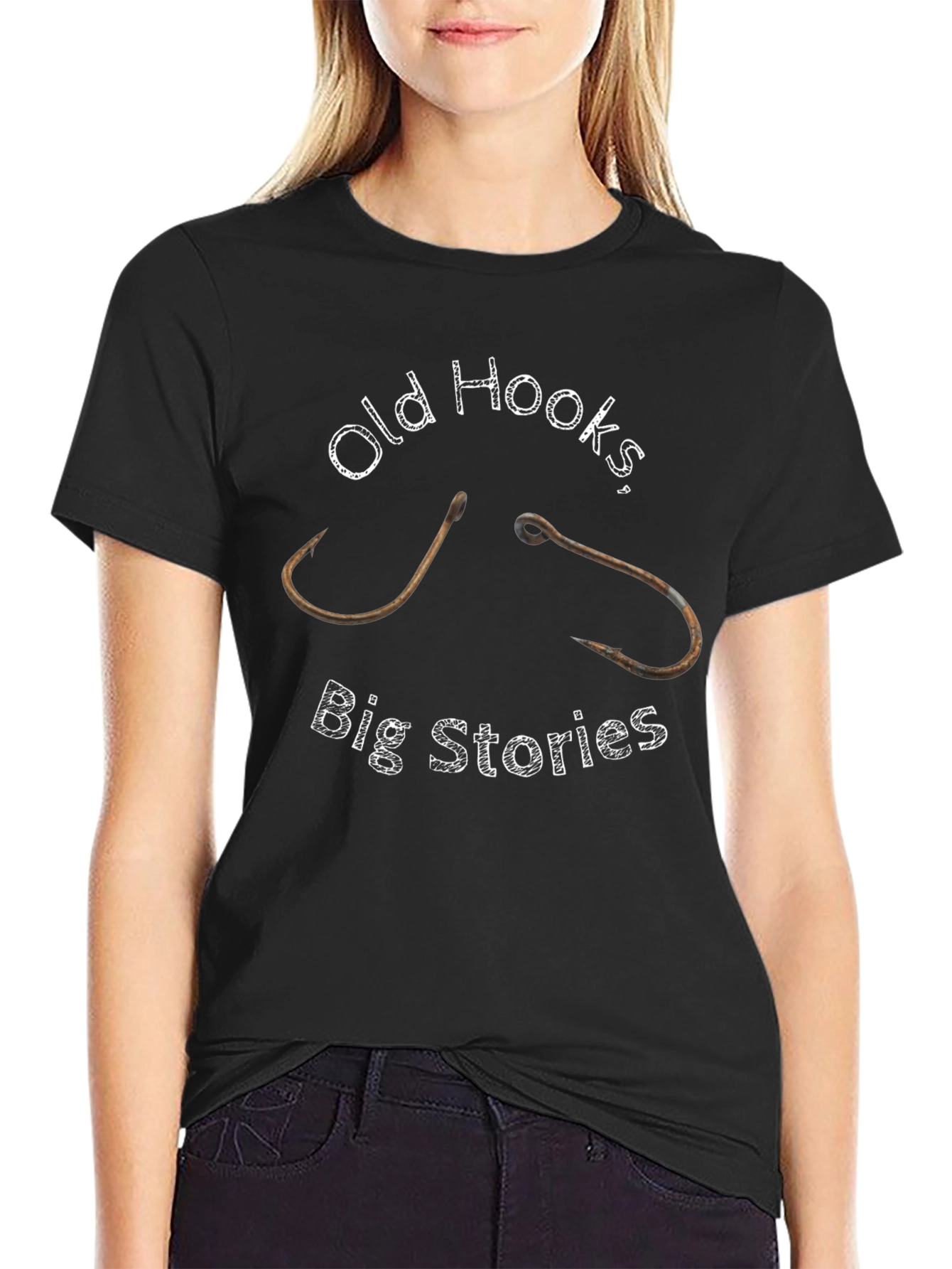 Old Hooks Big Stories Graphic Tee - Black
