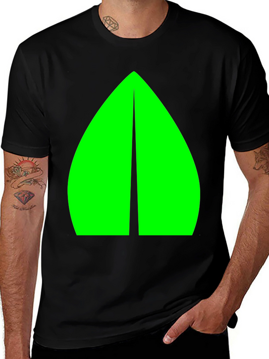 Geometric Green Graphic Black Tee