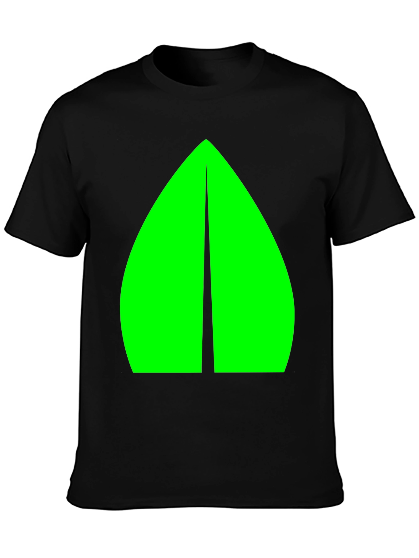 Geometric Green Graphic Black Tee