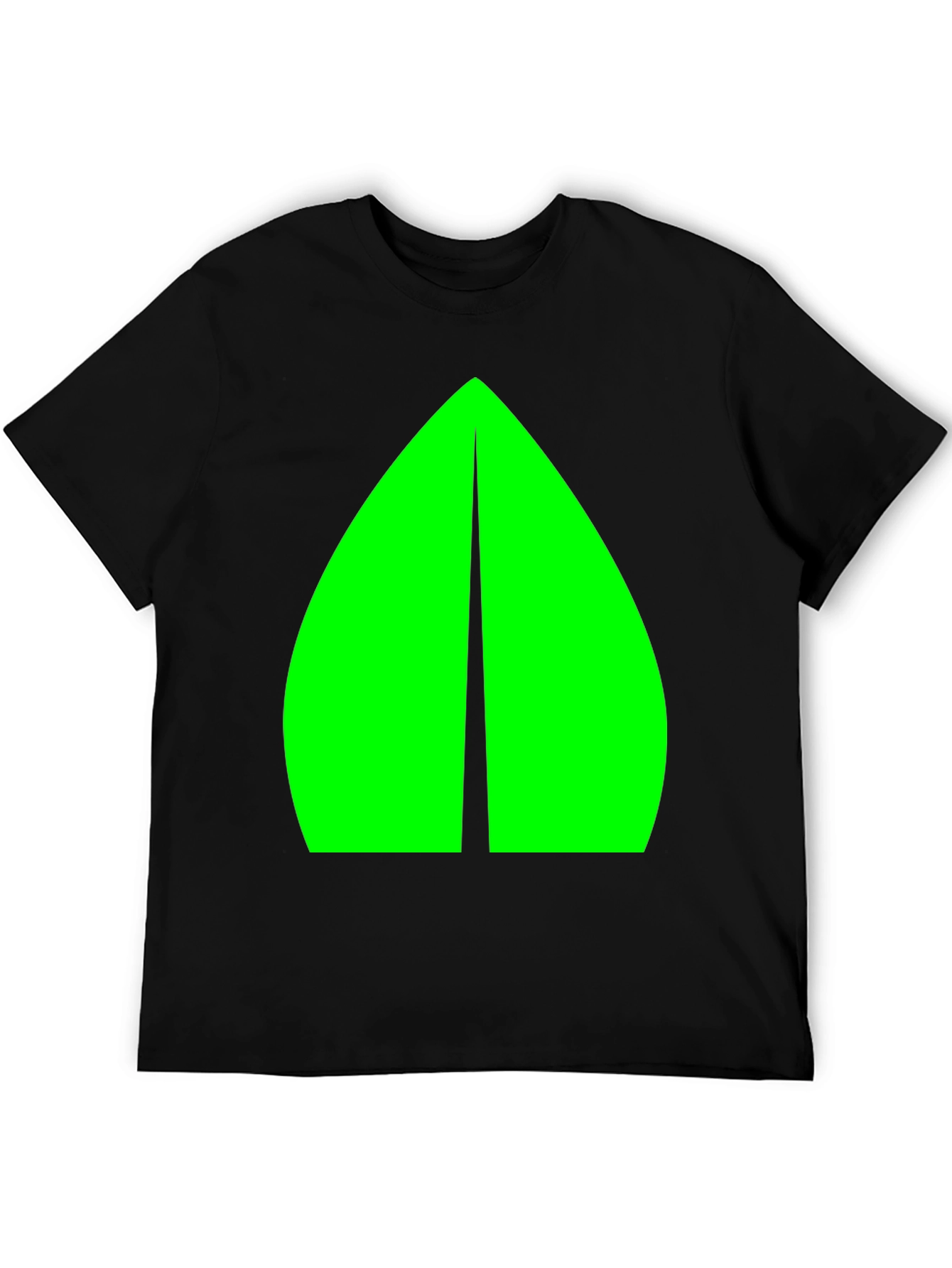 Geometric Green Graphic Black Tee