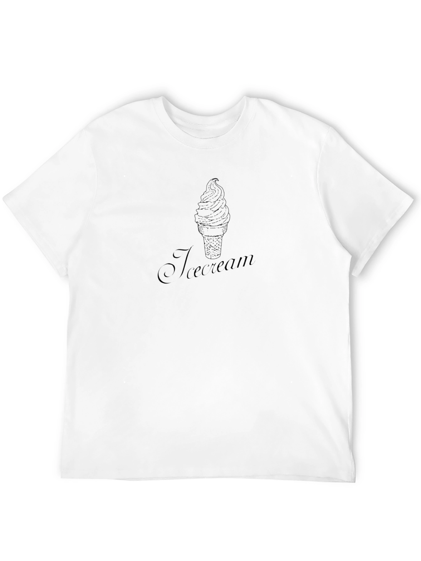 Classic Black Tee with Icecream Design