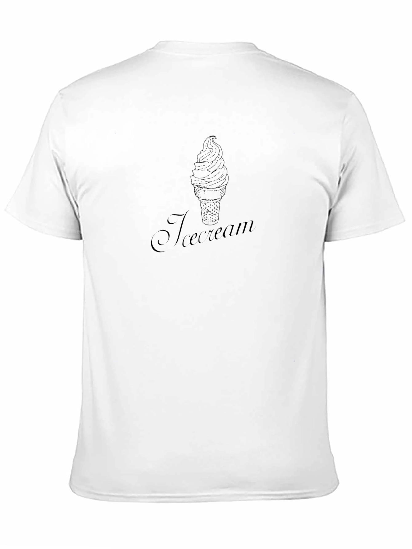 Classic Black Tee with Icecream Design