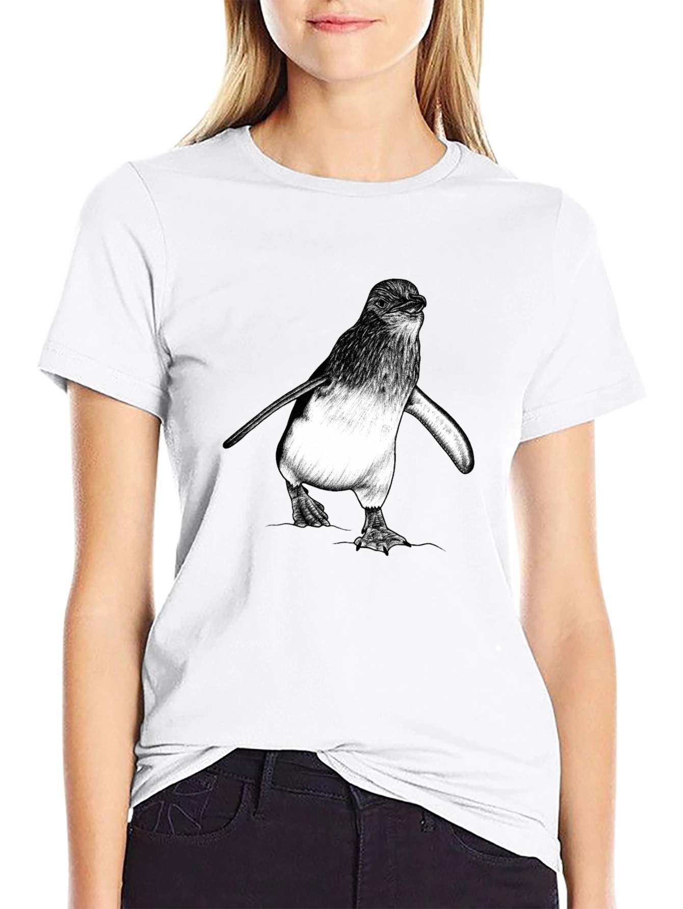 Penguin Graphic Tee - Black Cotton Comfort