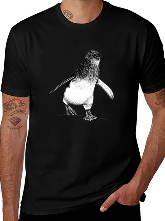 Penguin Graphic Tee - Black Cotton Comfort