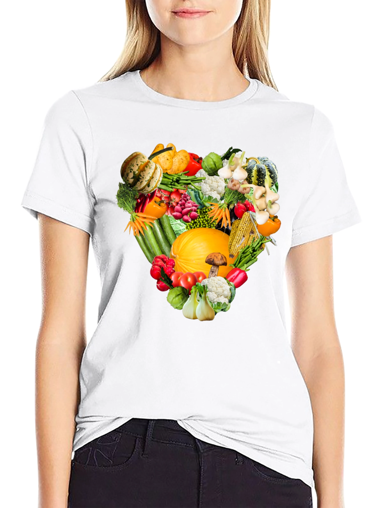 Vegetable Heart Graphic T-Shirt