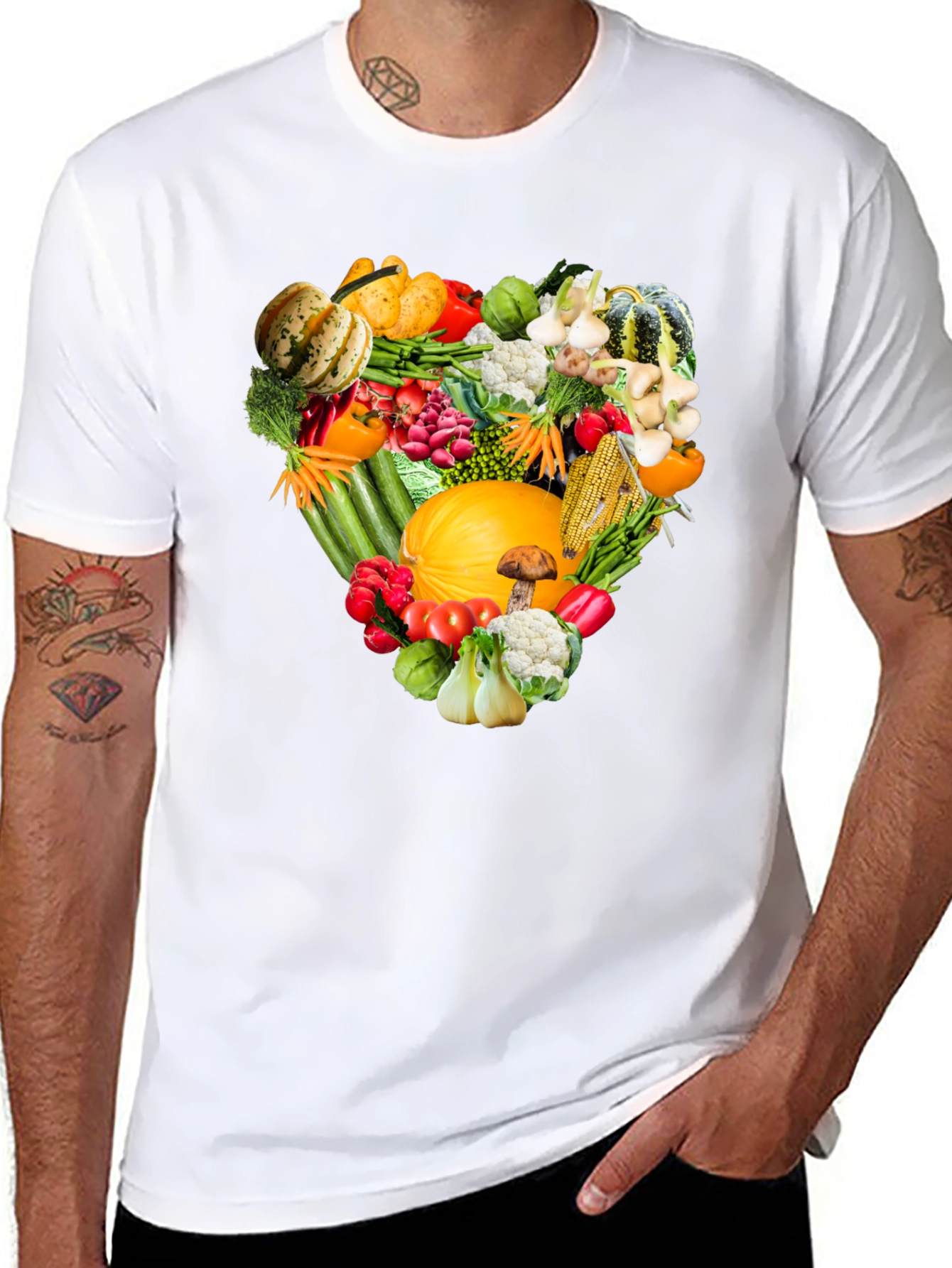 Vegetable Heart Graphic T-Shirt