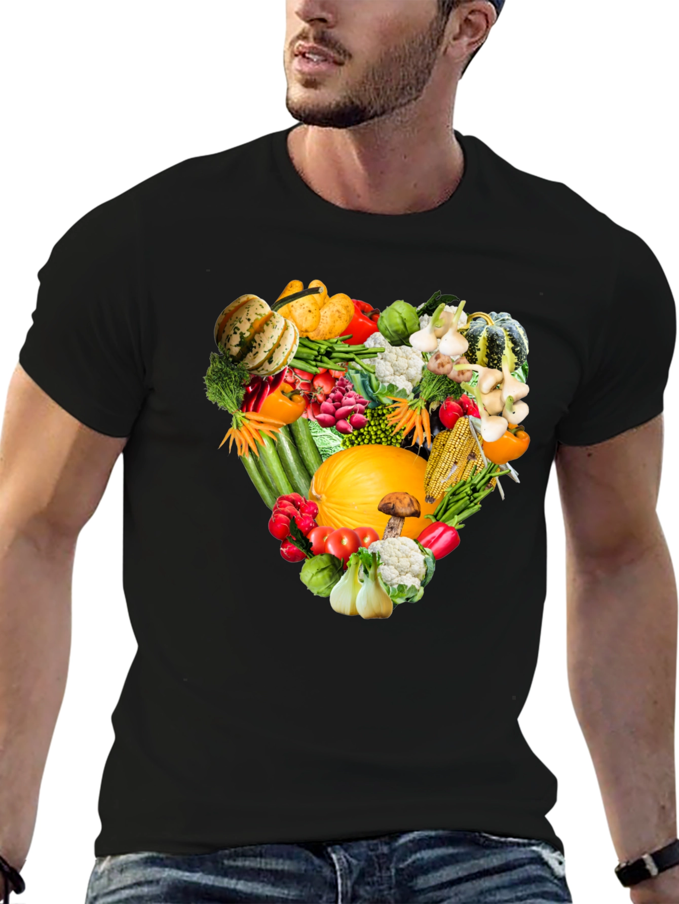 Vegetable Heart Graphic T-Shirt