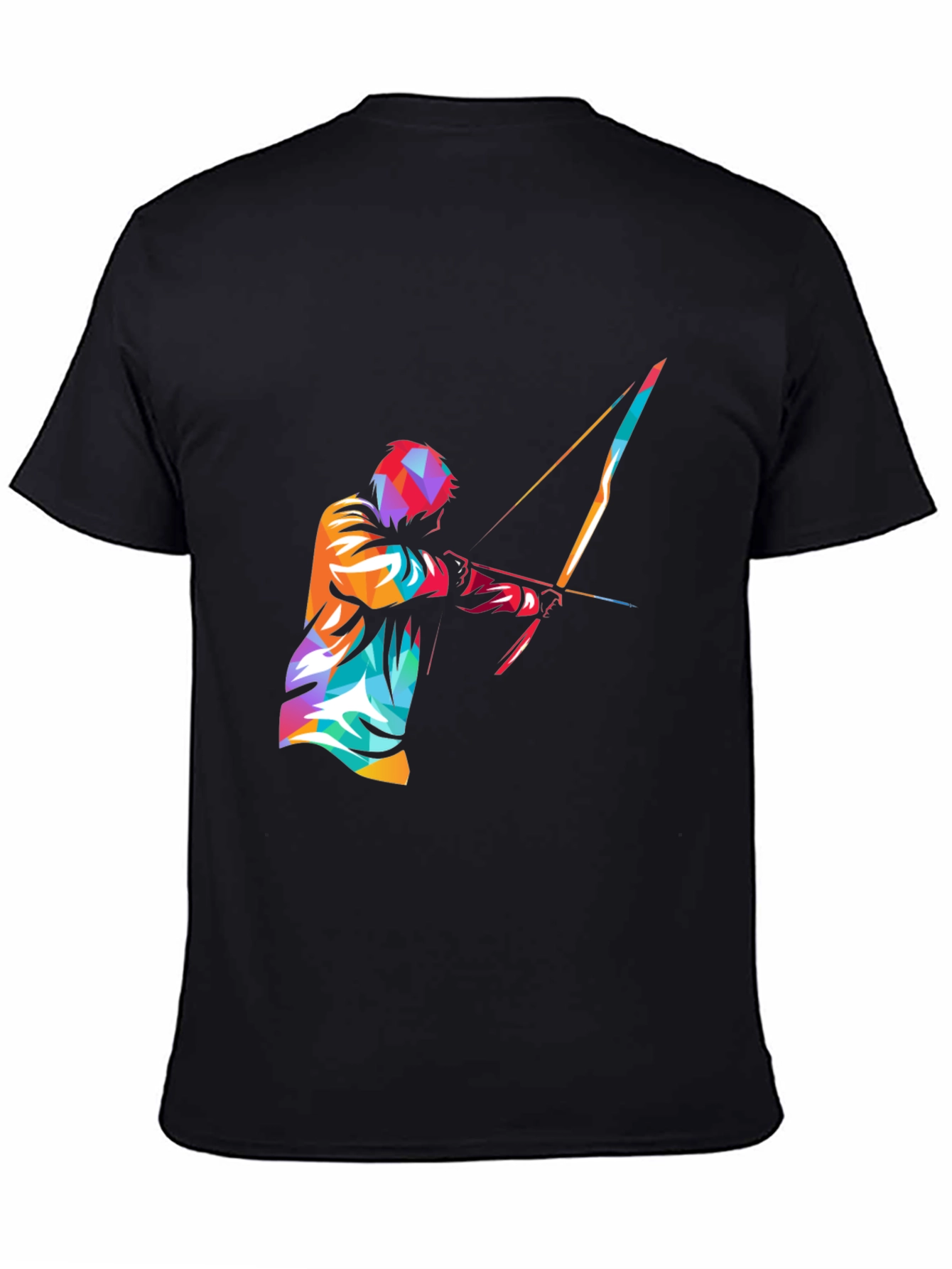 Mens Black Graphic Tee - Archery Design