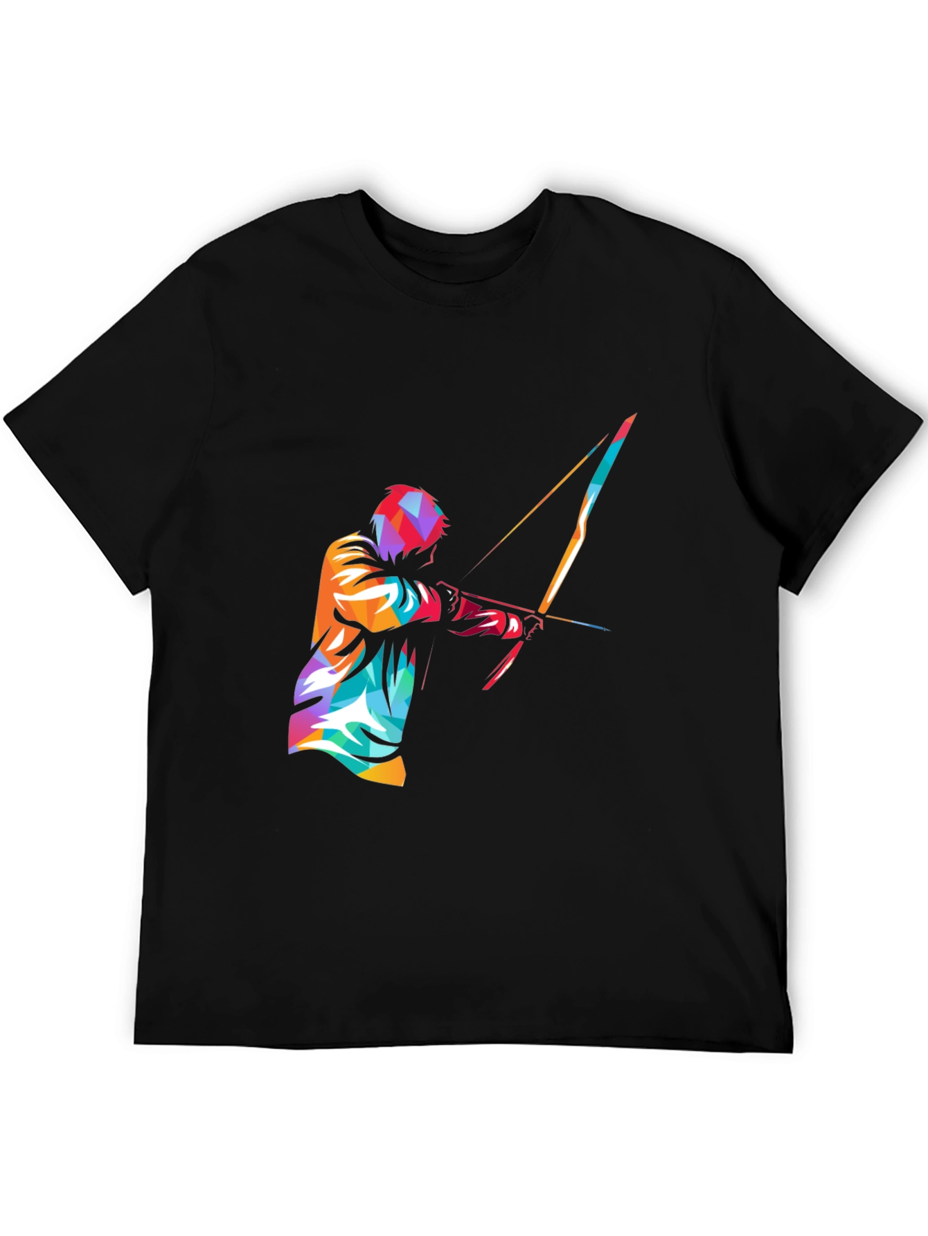 Mens Black Graphic Tee - Archery Design