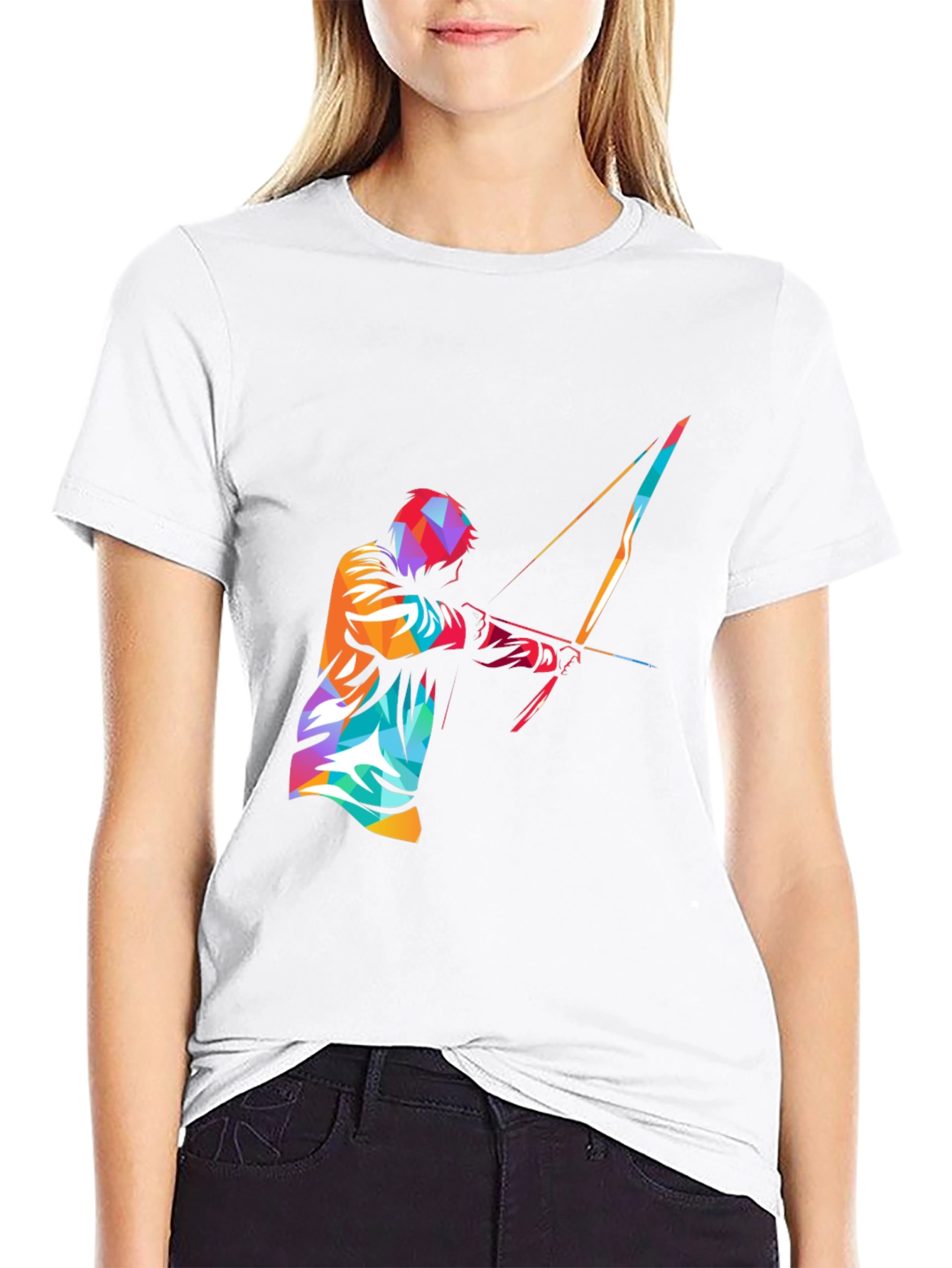 Mens Black Graphic Tee - Archery Design