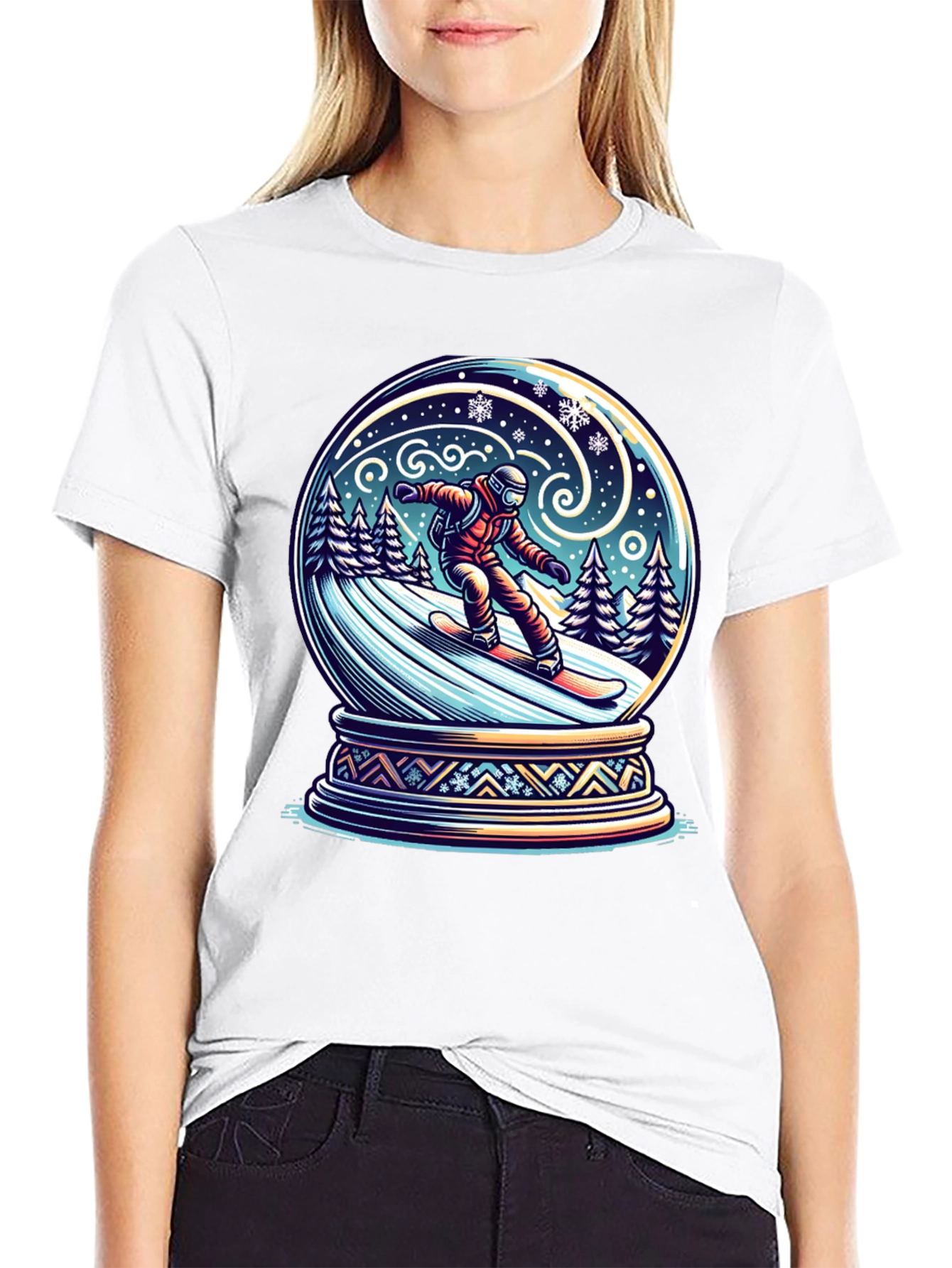 Snow Globe Snowboarder Graphic Tee