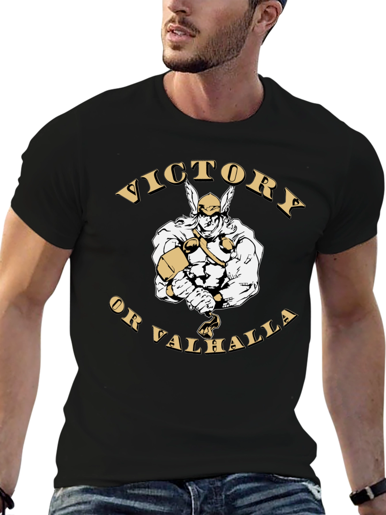 Victory or Valhalla Viking Graphic T-Shirt
