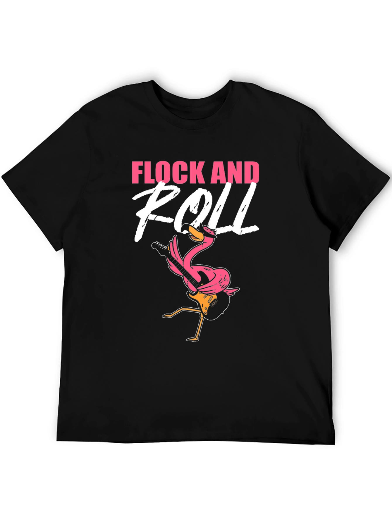 Flock and Roll Graphic Tee - Rocker Flamingo T-Shirt