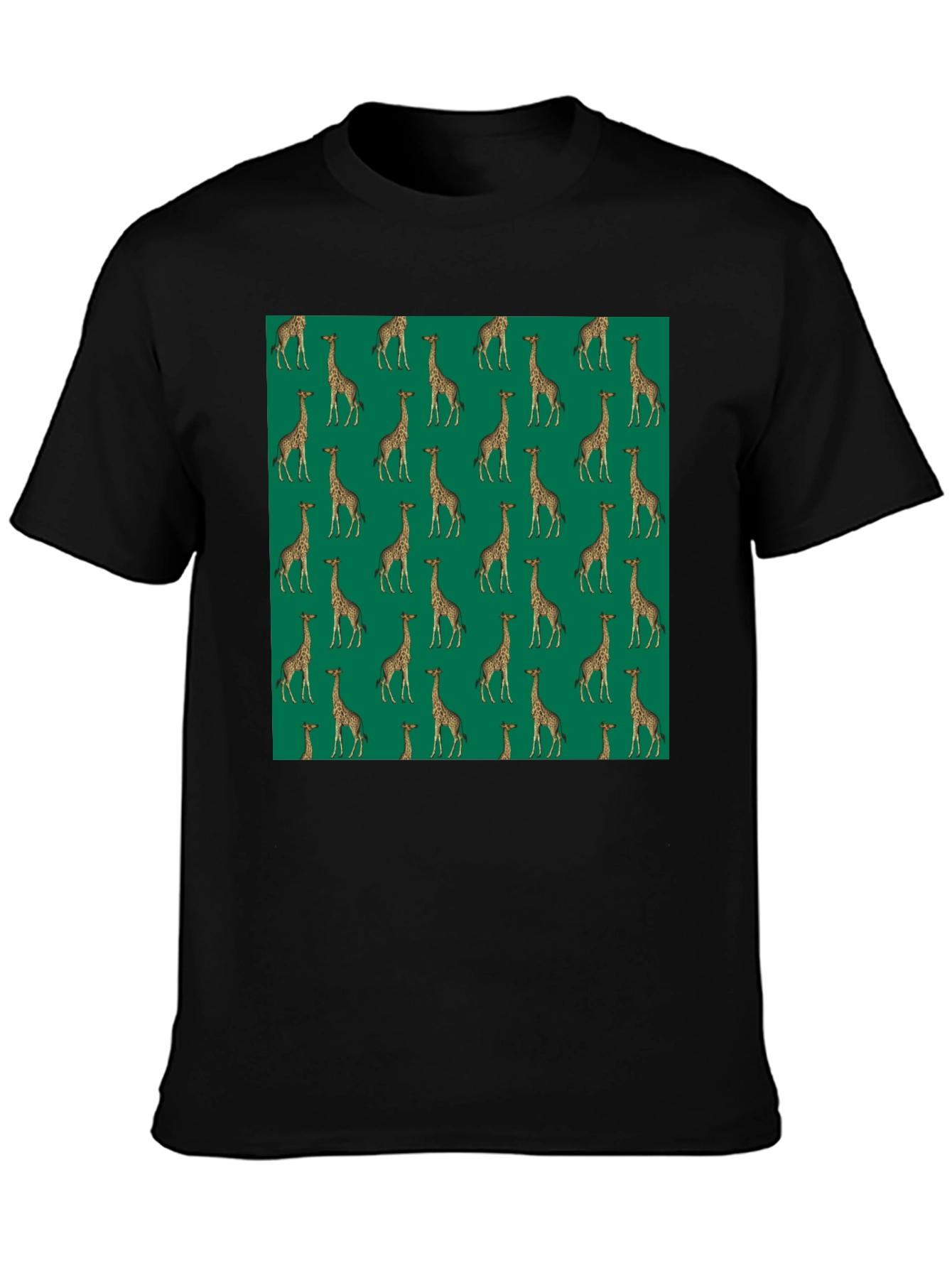 Giraffe Print Black T-Shirt