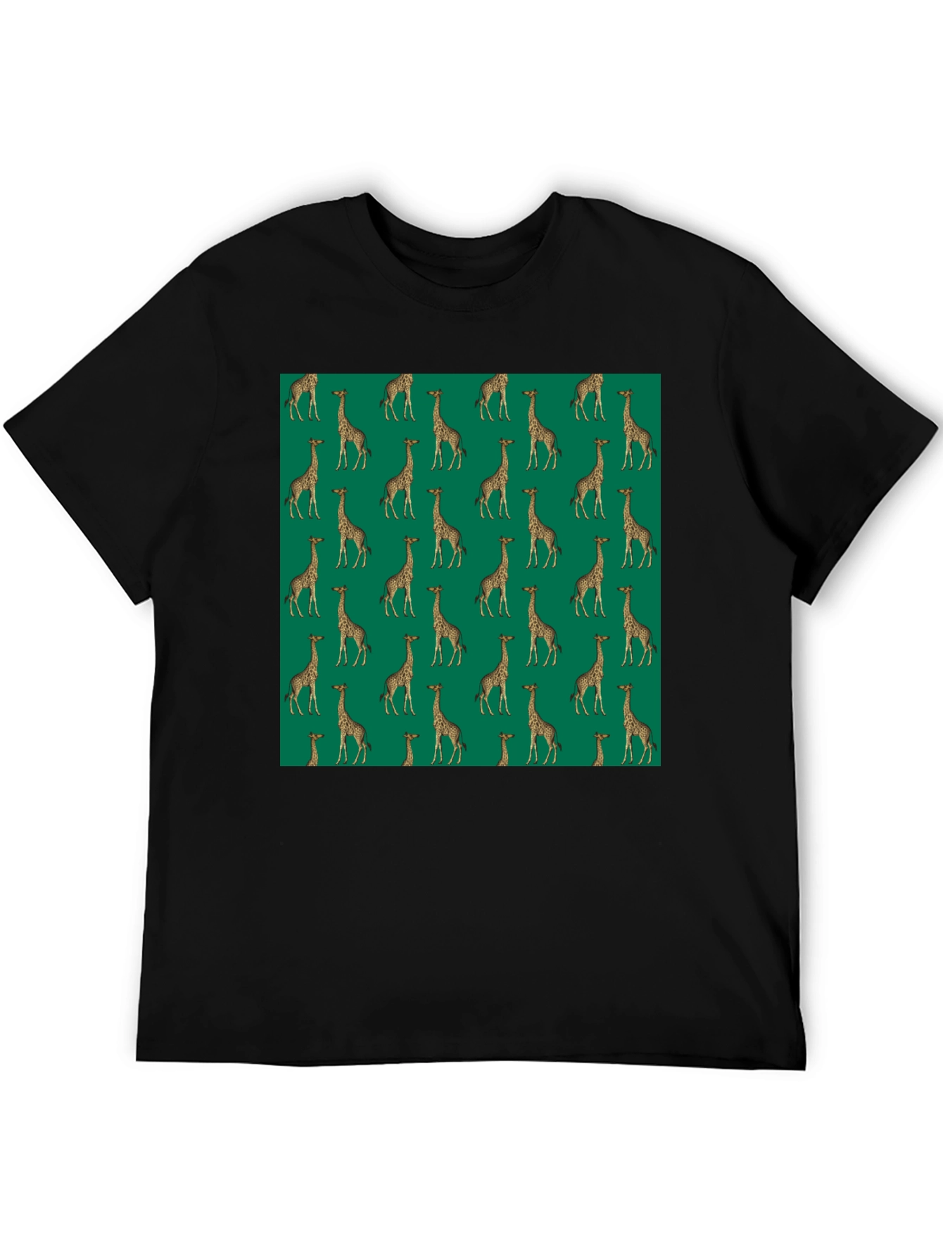 Giraffe Print Black T-Shirt
