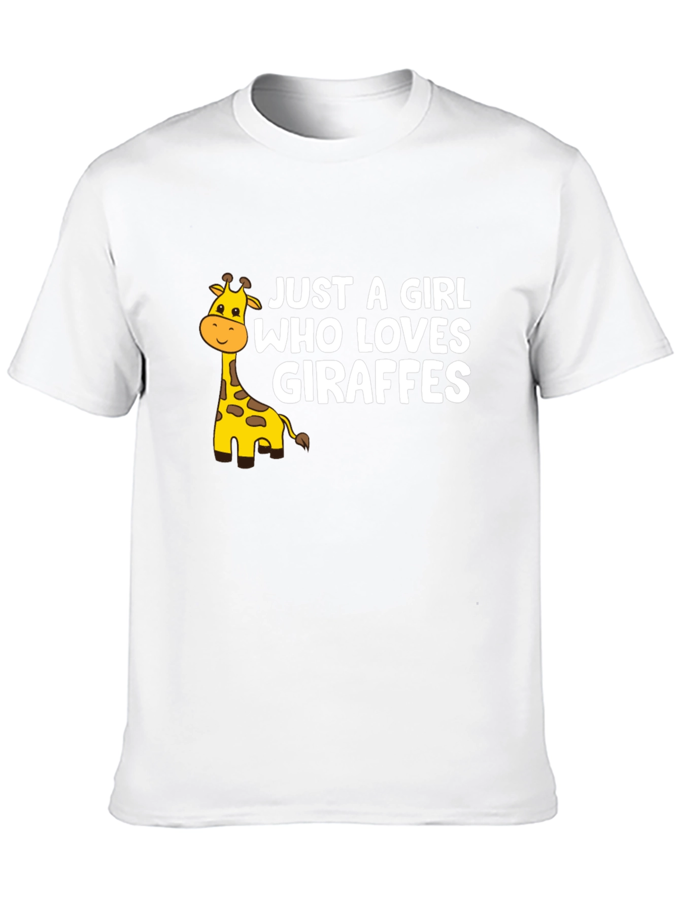 Just a Girl Who Loves Giraffes Black Graphic Tee