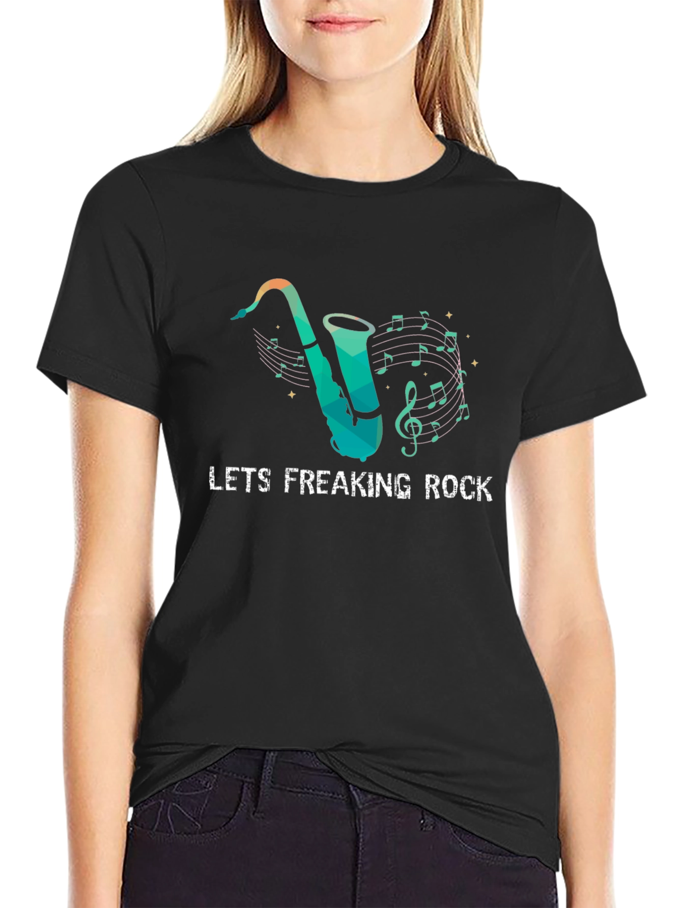 Lets Freaking Rock Saxophone T-Shirt