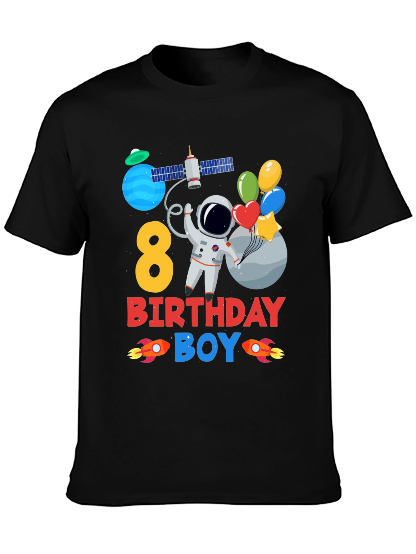 8th Birthday Boy Astronaut T-Shirt