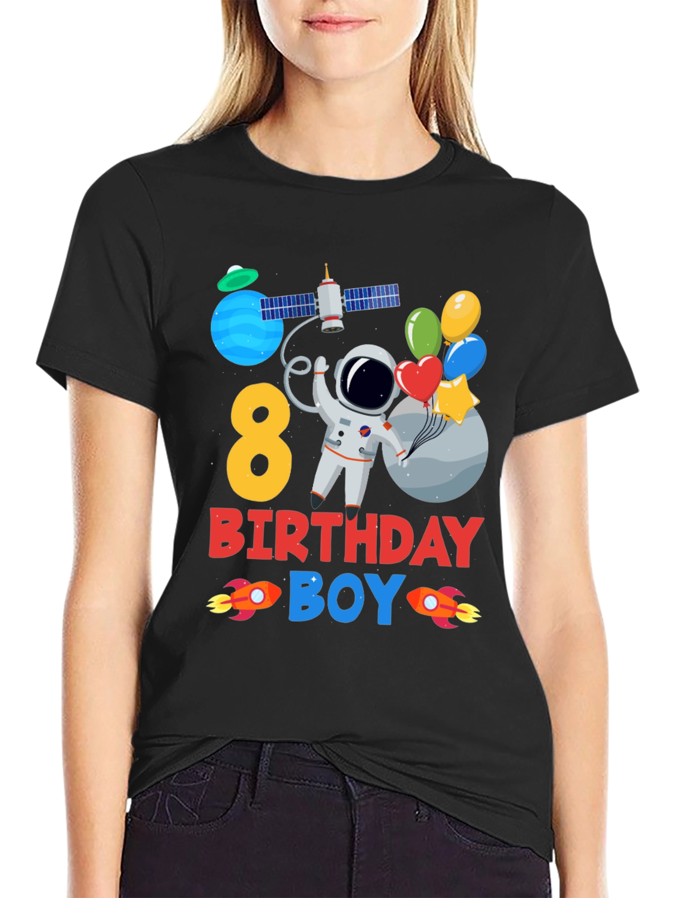 8th Birthday Boy Astronaut T-Shirt