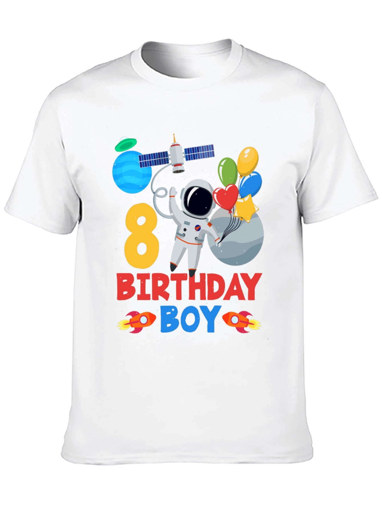 8th Birthday Boy Astronaut T-Shirt
