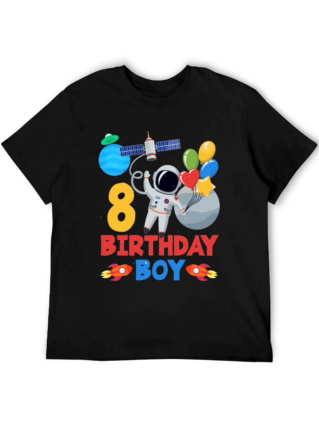 8th Birthday Boy Astronaut T-Shirt
