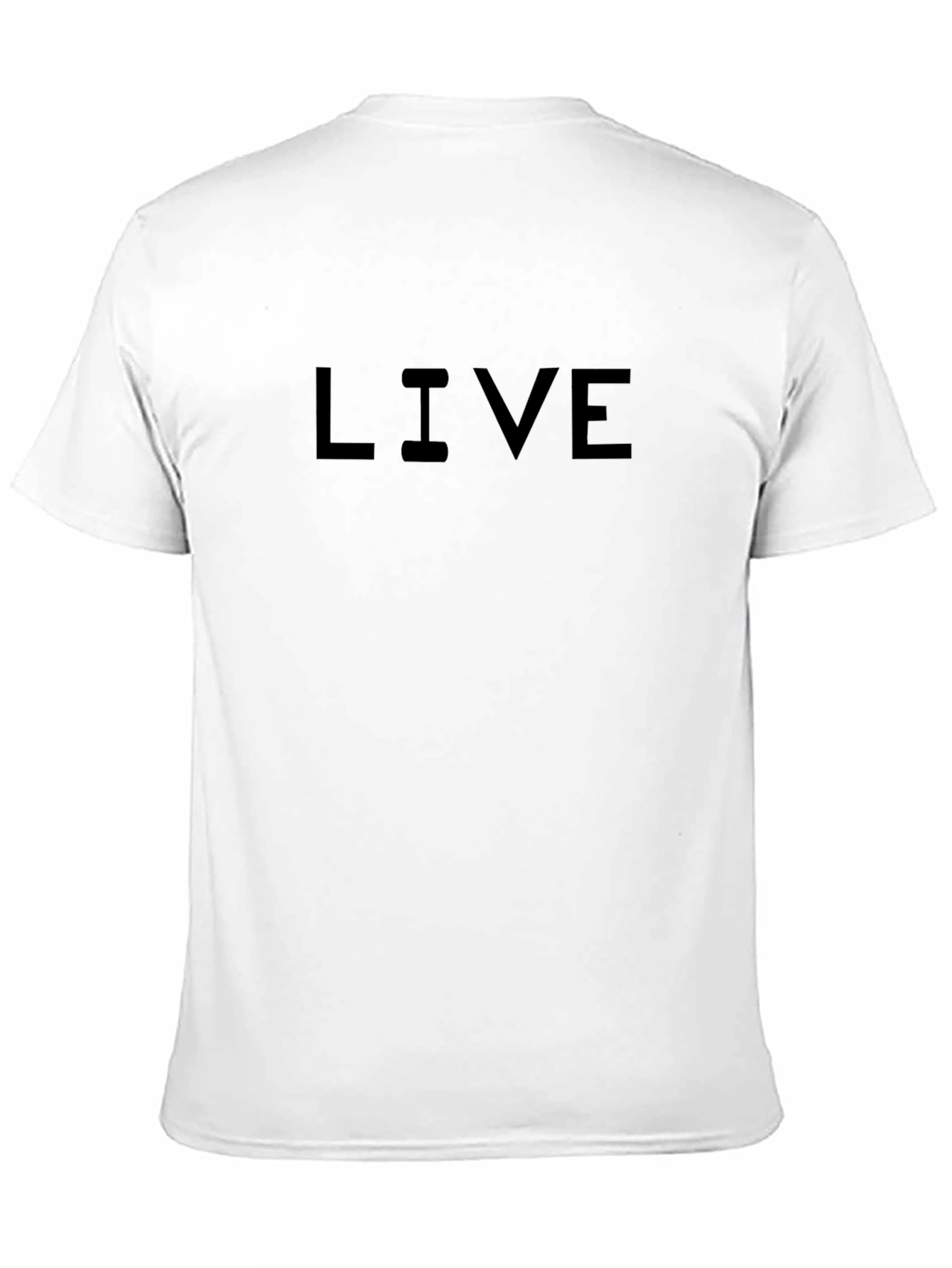 LIVE Black Graphic Tee - Mens Casual T-Shirt