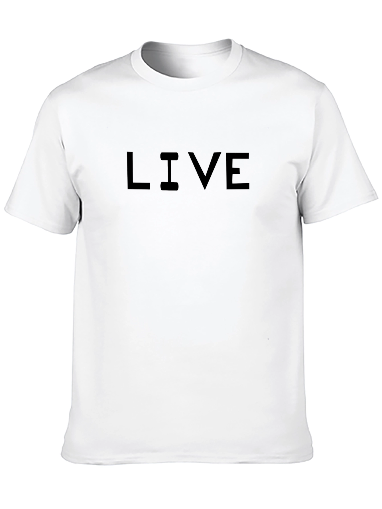 LIVE Black Graphic Tee - Mens Casual T-Shirt