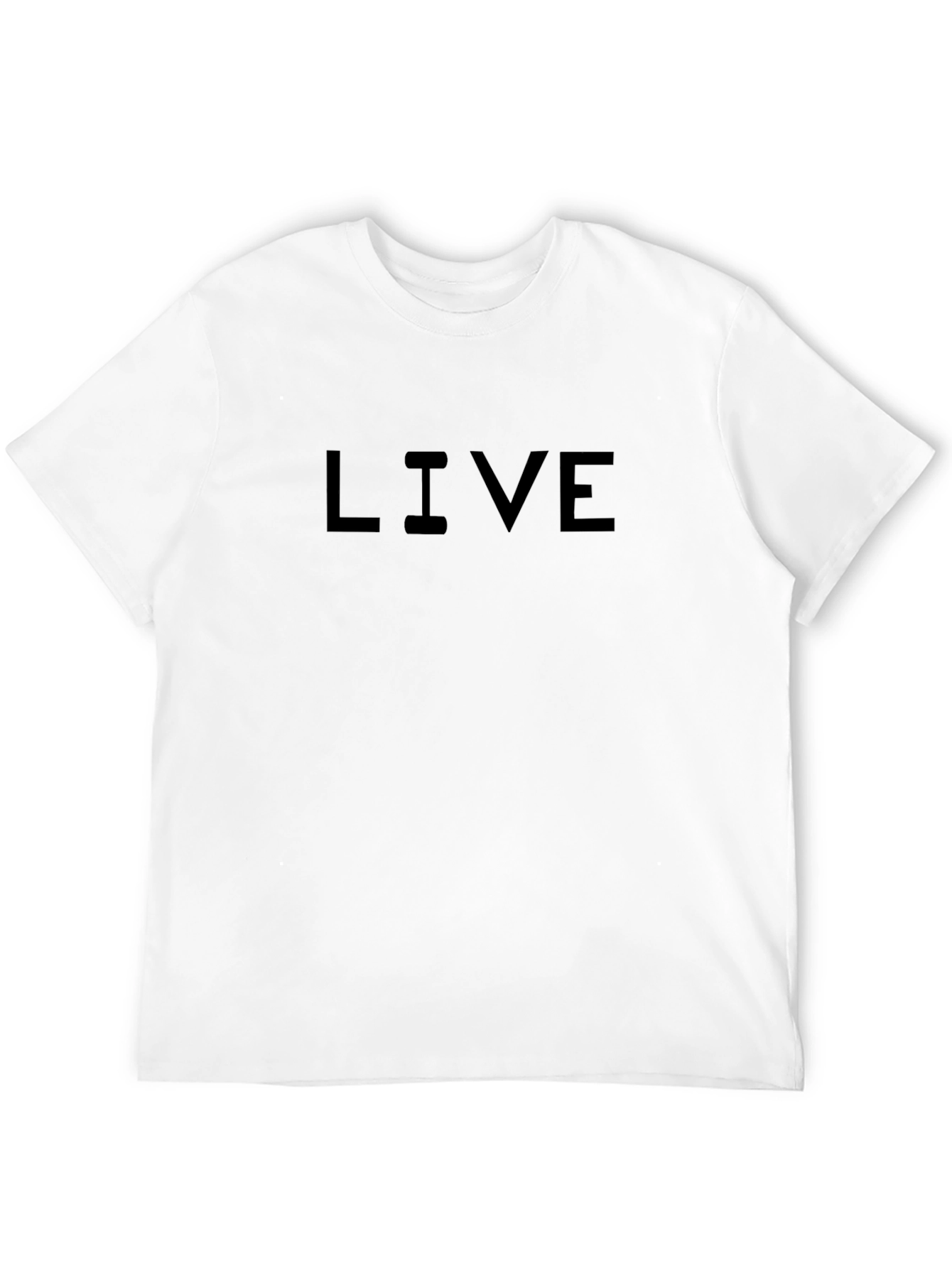LIVE Black Graphic Tee - Mens Casual T-Shirt