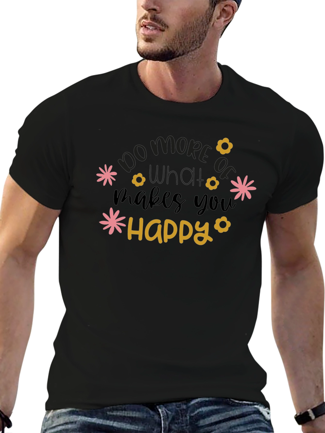 Do What Makes You Happy Graphic Tee - Black