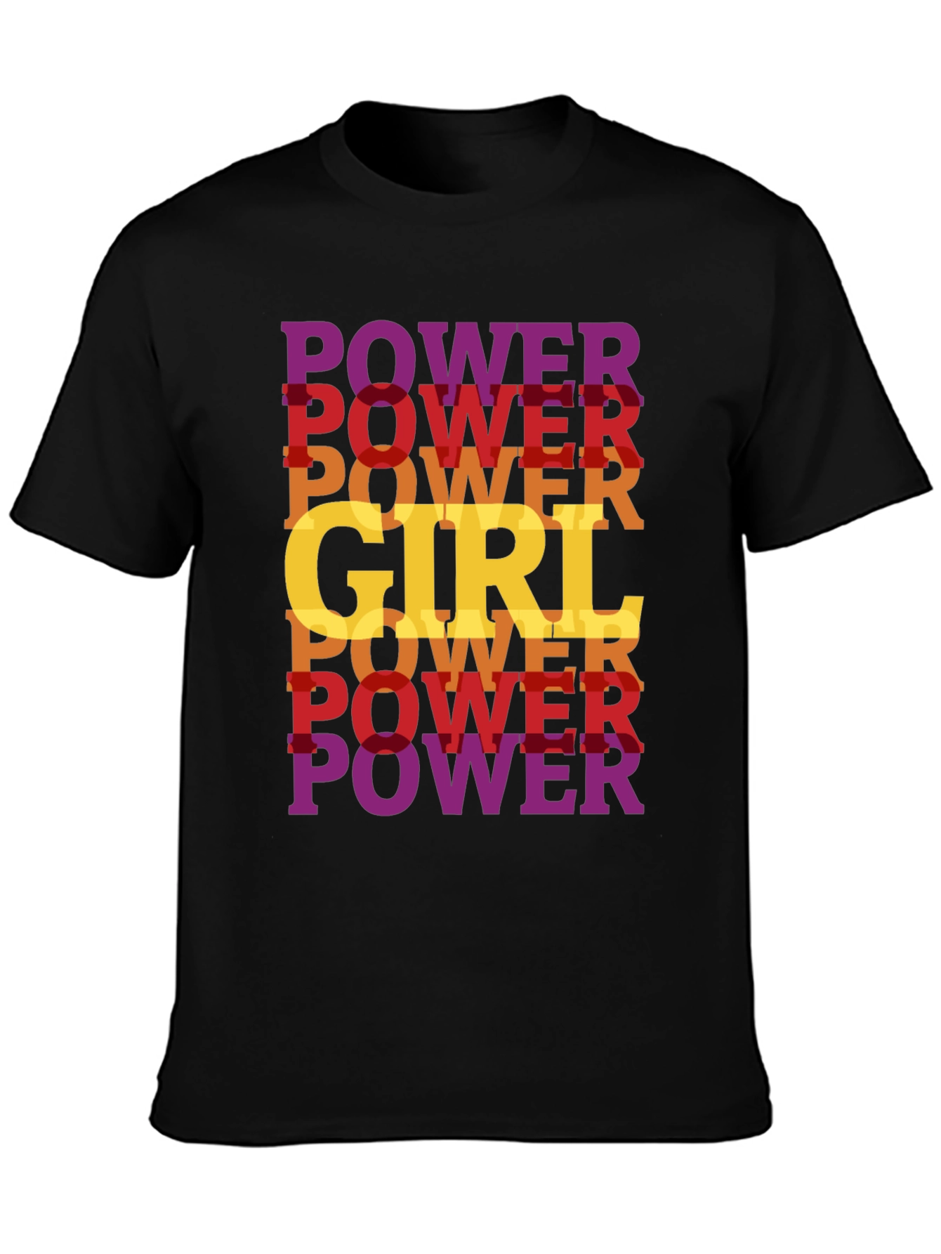 Power Girl T-Shirt Black Cotton Empowering Design