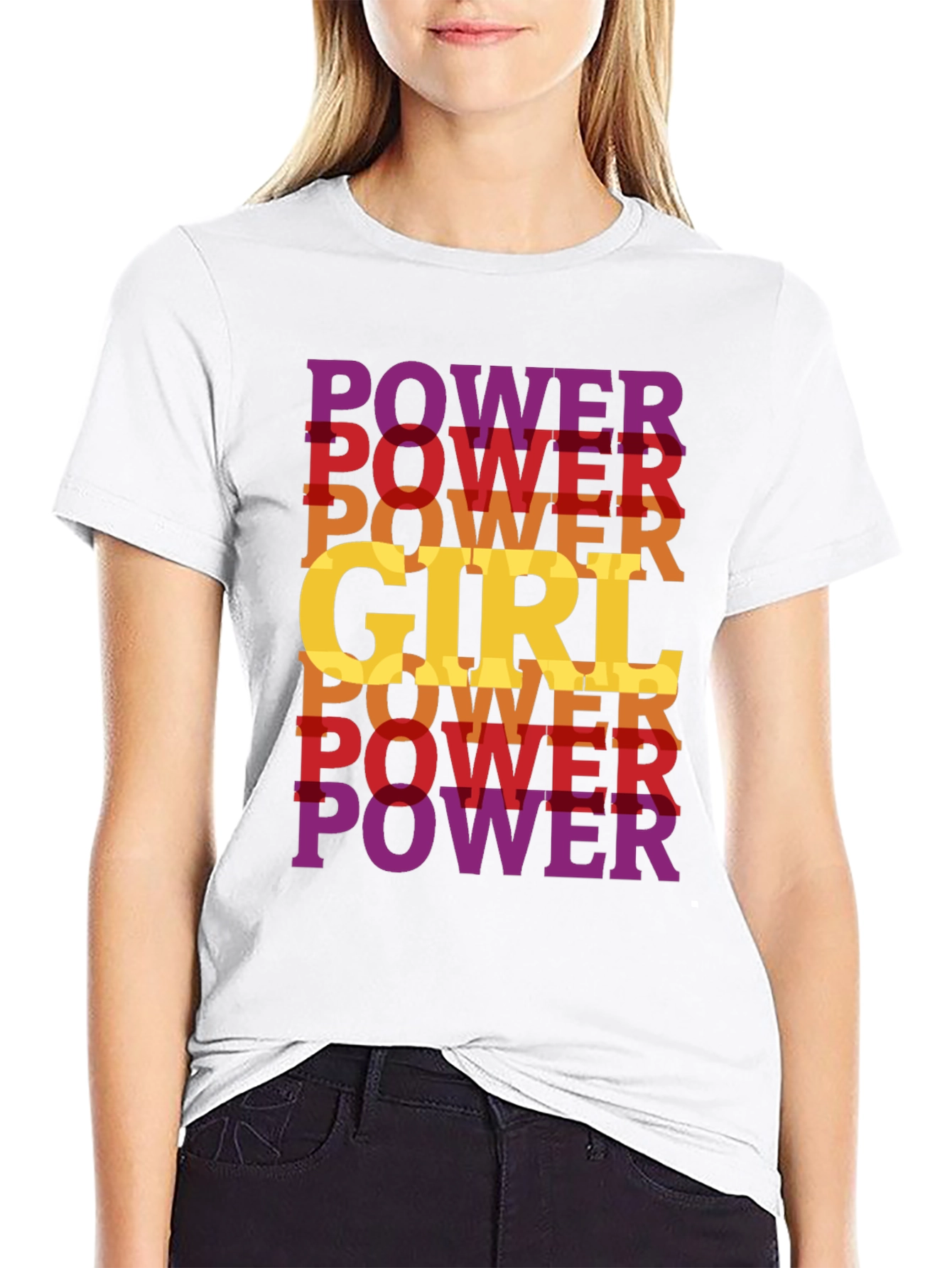 Power Girl T-Shirt Black Cotton Empowering Design