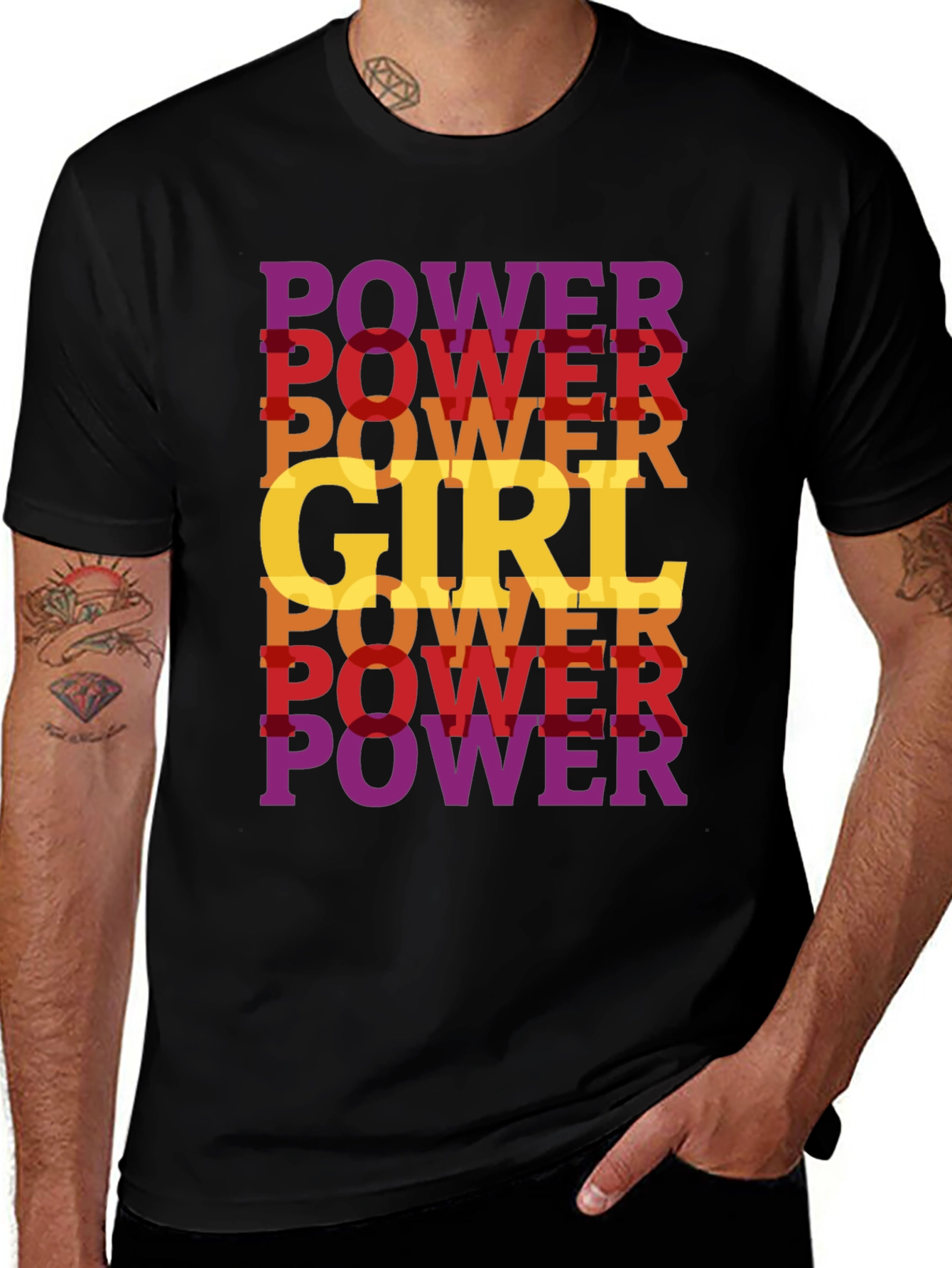 Power Girl T-Shirt Black Cotton Empowering Design