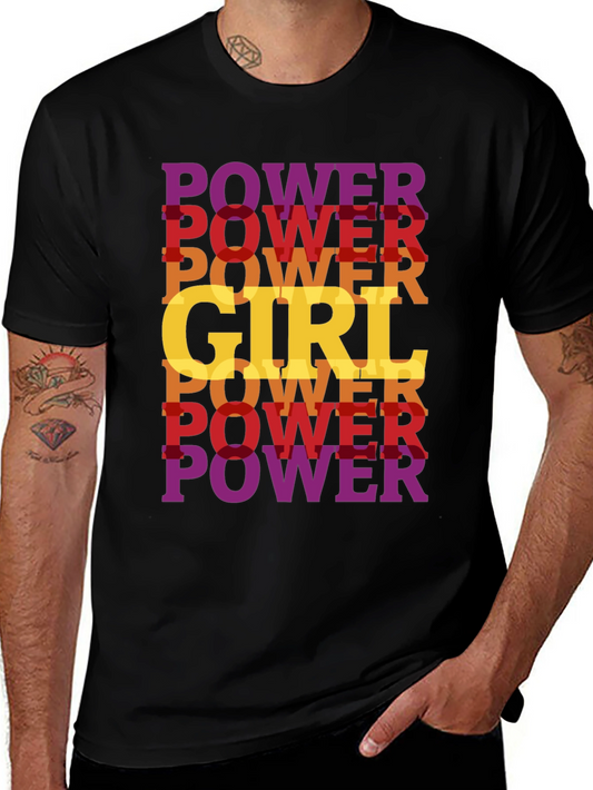 Power Girl T-Shirt Black Cotton Empowering Design