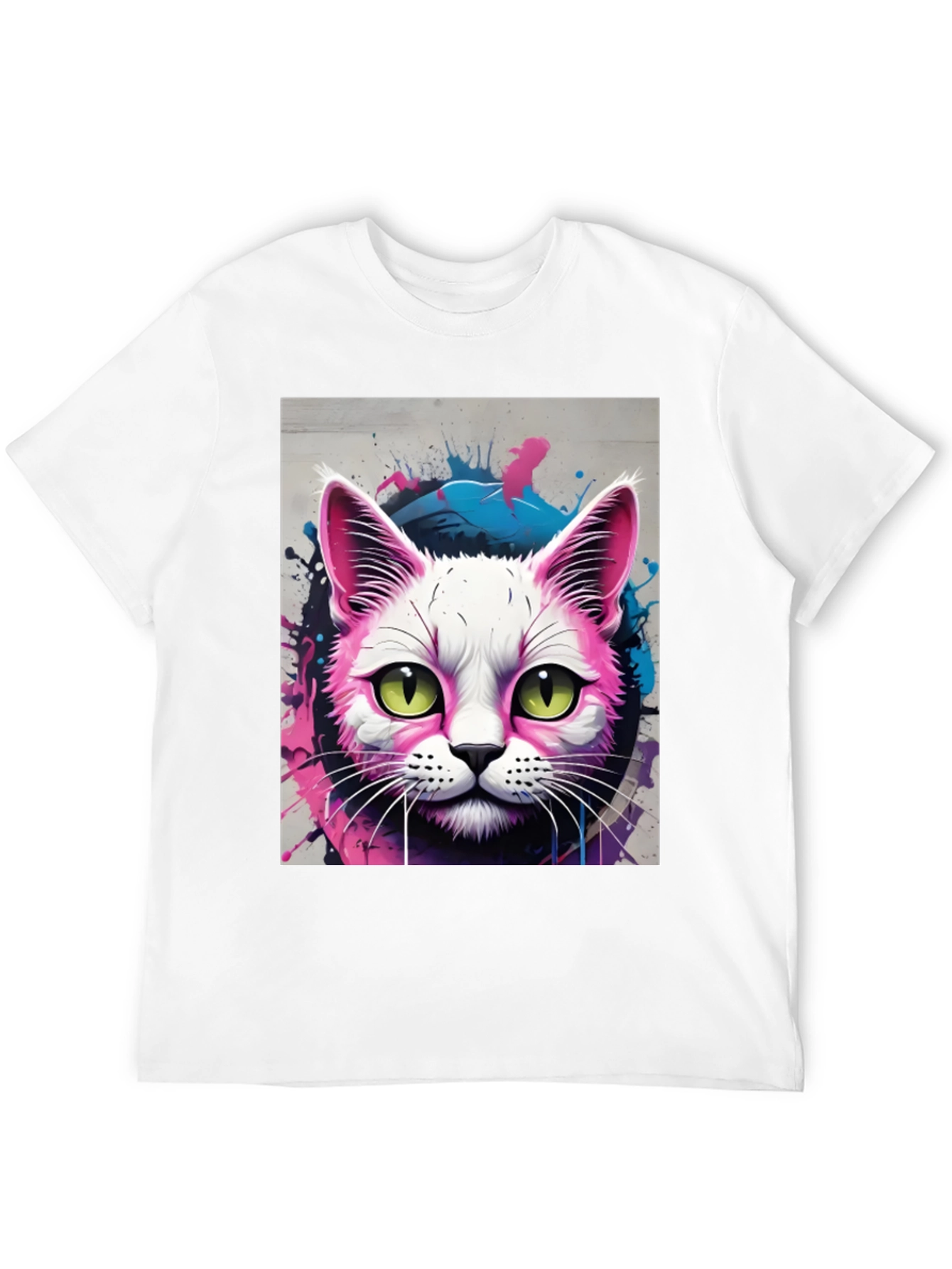 Neon Cat Graphic Tee - Unique Style