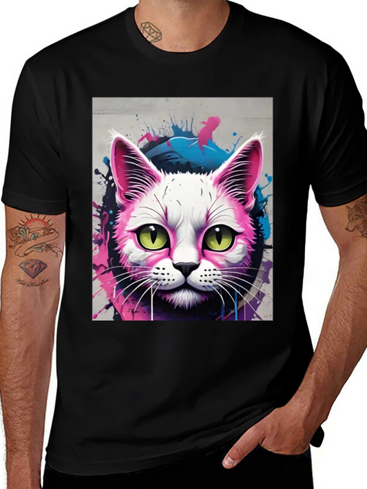 Neon Cat Graphic Tee - Unique Style