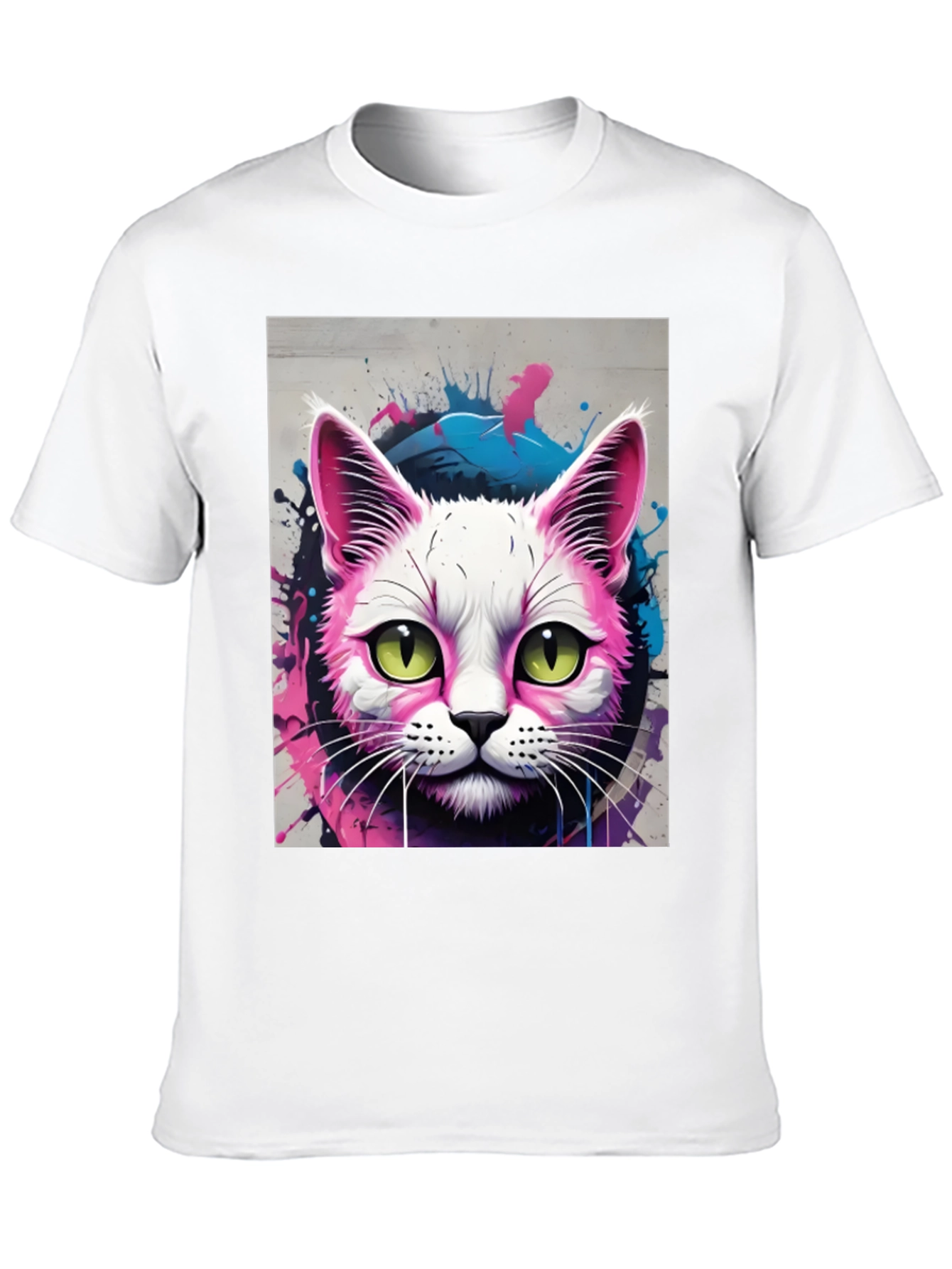 Neon Cat Graphic Tee - Unique Style
