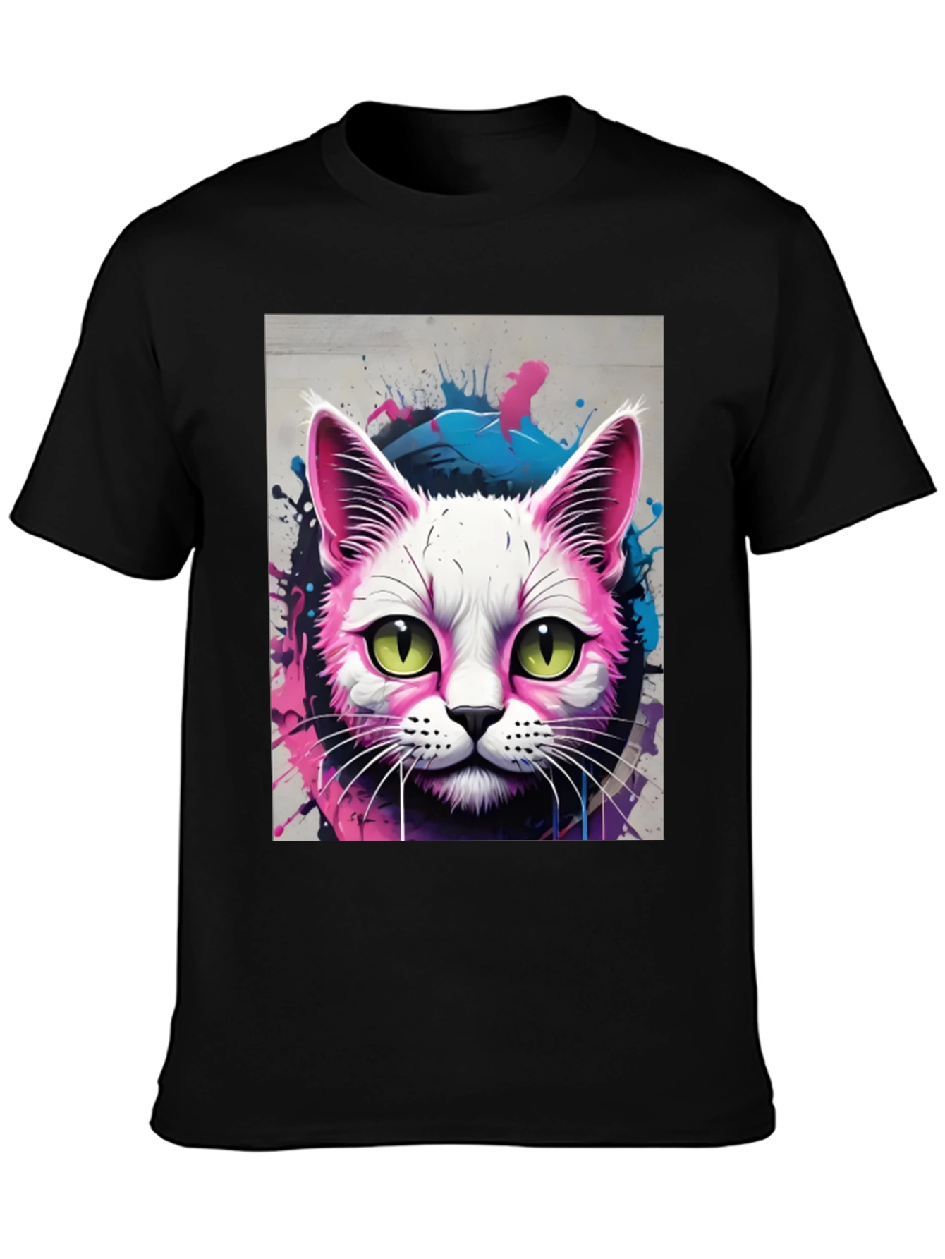 Neon Cat Graphic Tee - Unique Style