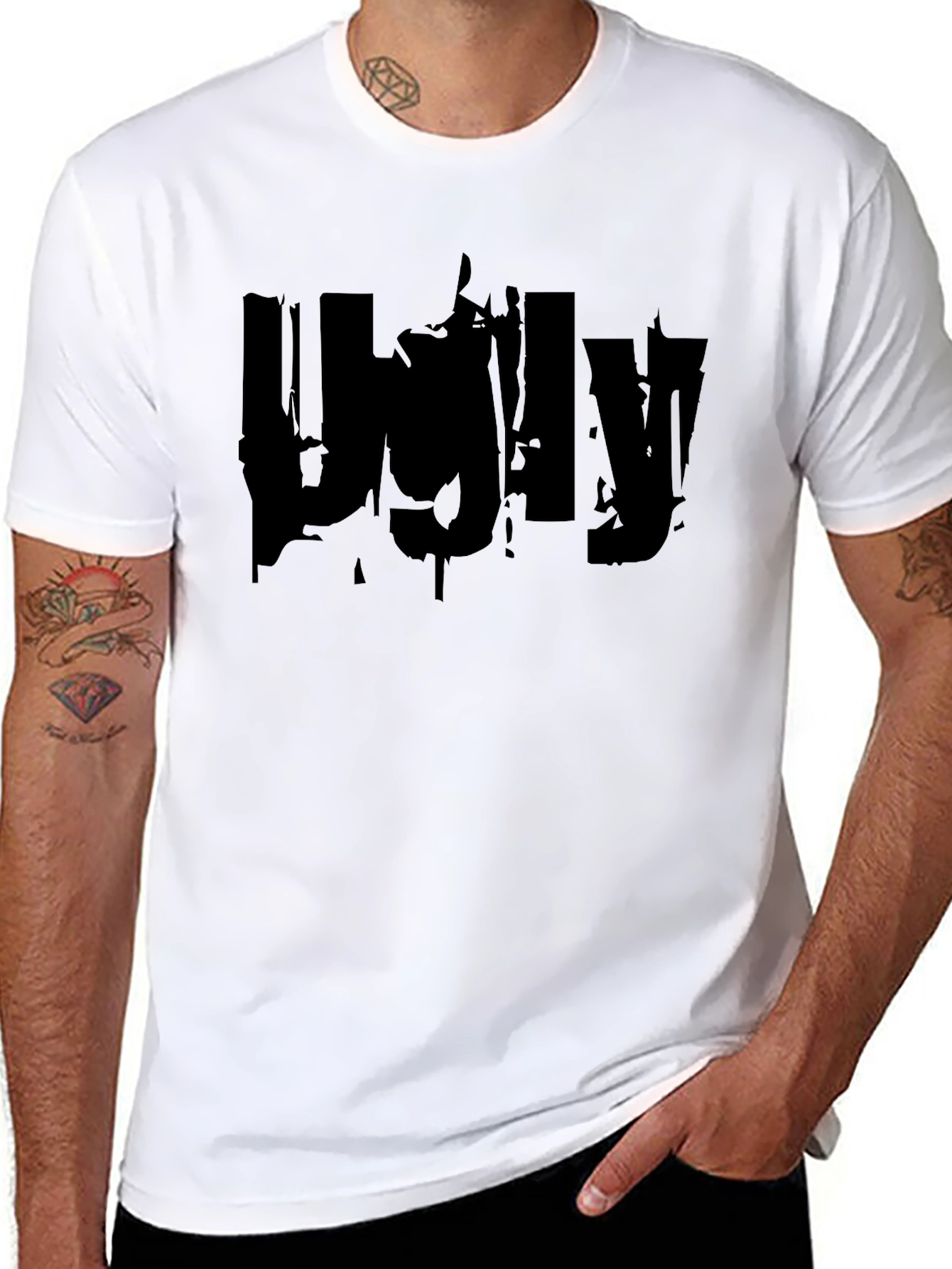 Ugly Graphic Print Black T-Shirt