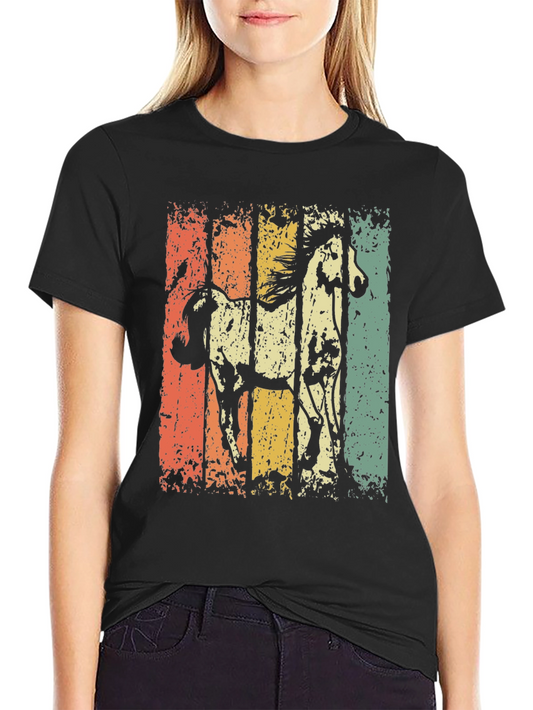 Vintage Style Horse Graphic T-Shirt