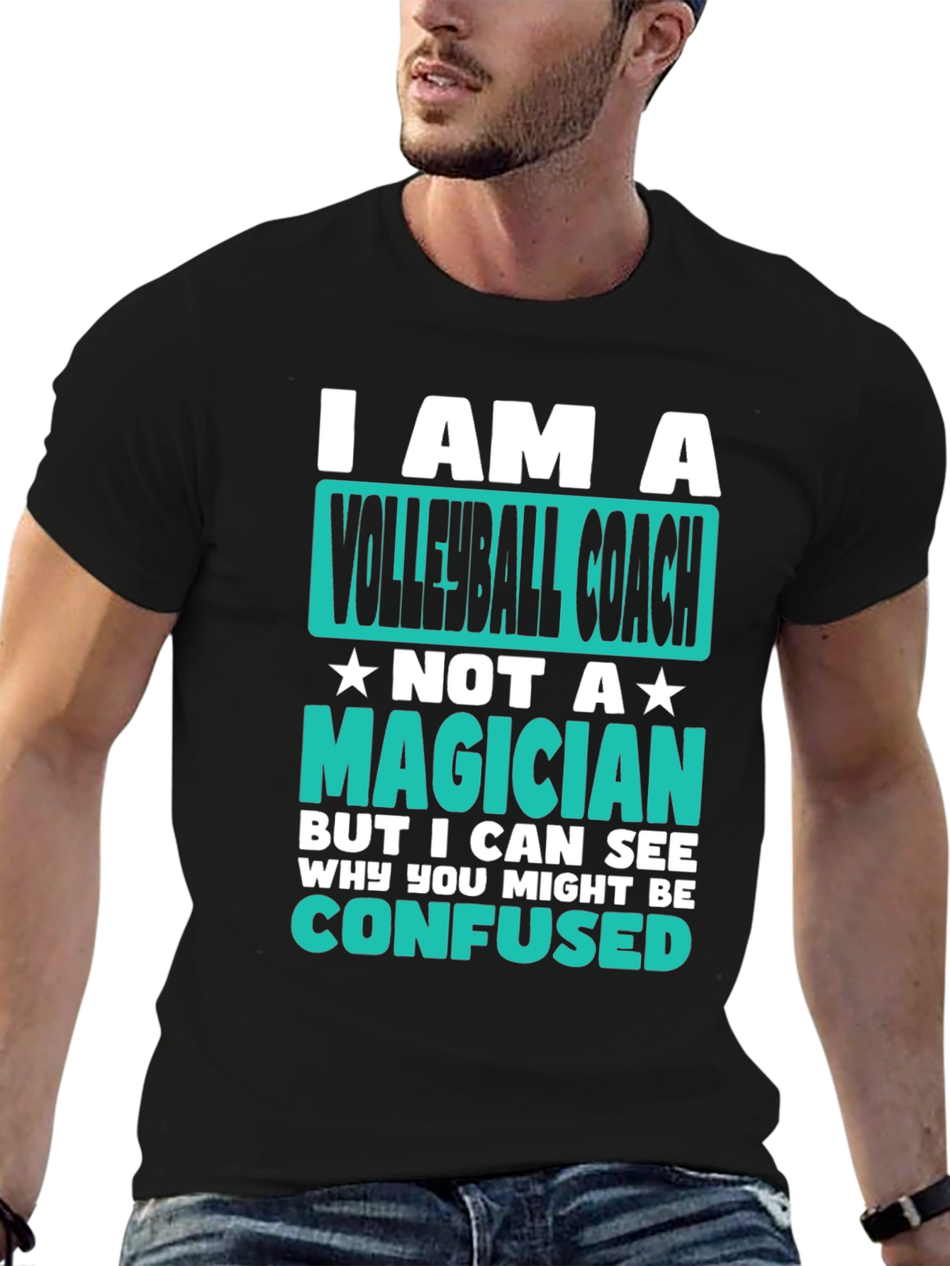 Volleyball Coach T-Shirt - Not a Magician Funny Tee