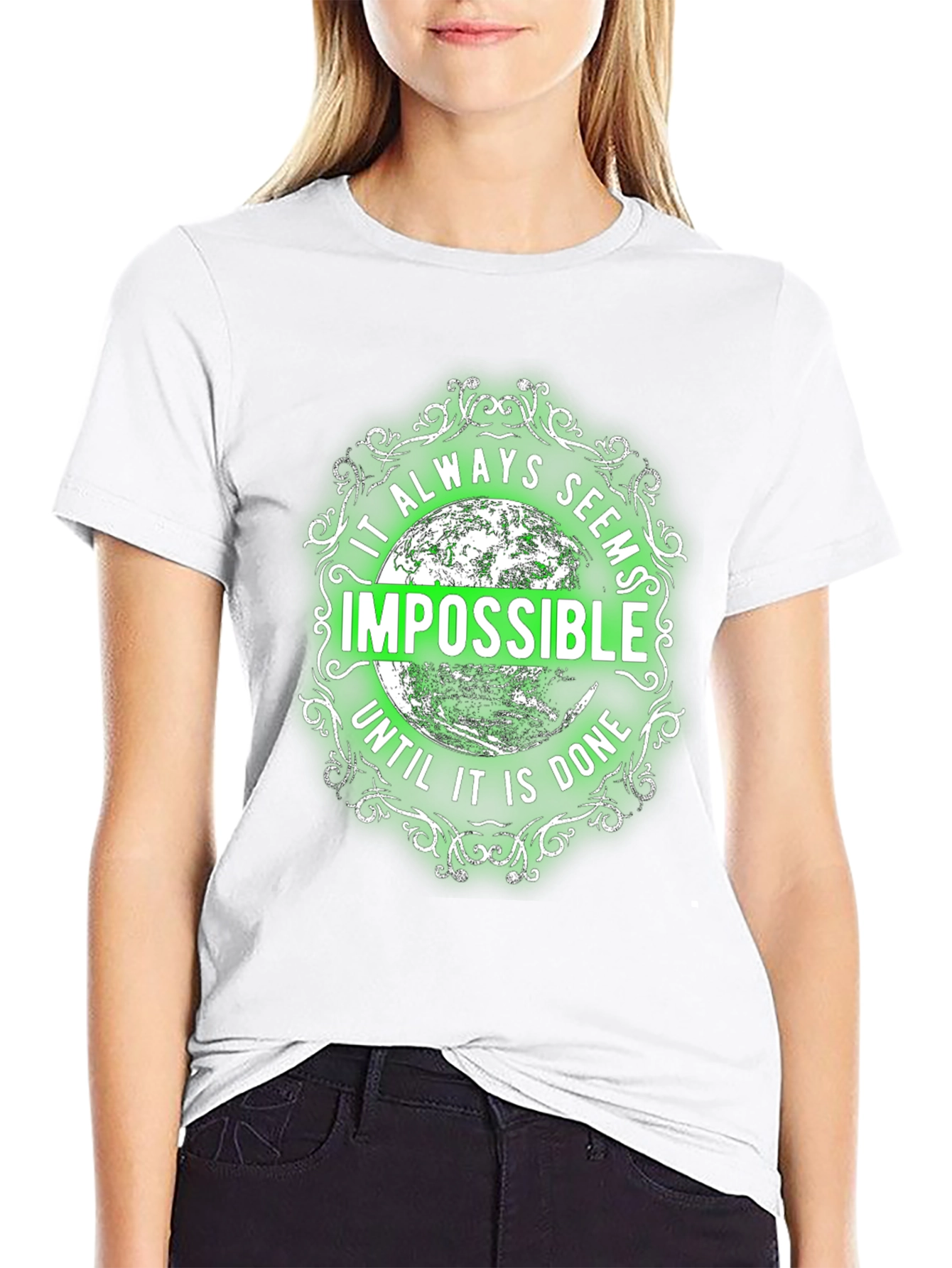Motivational Graphic Tee - Impossible Quote Shirt