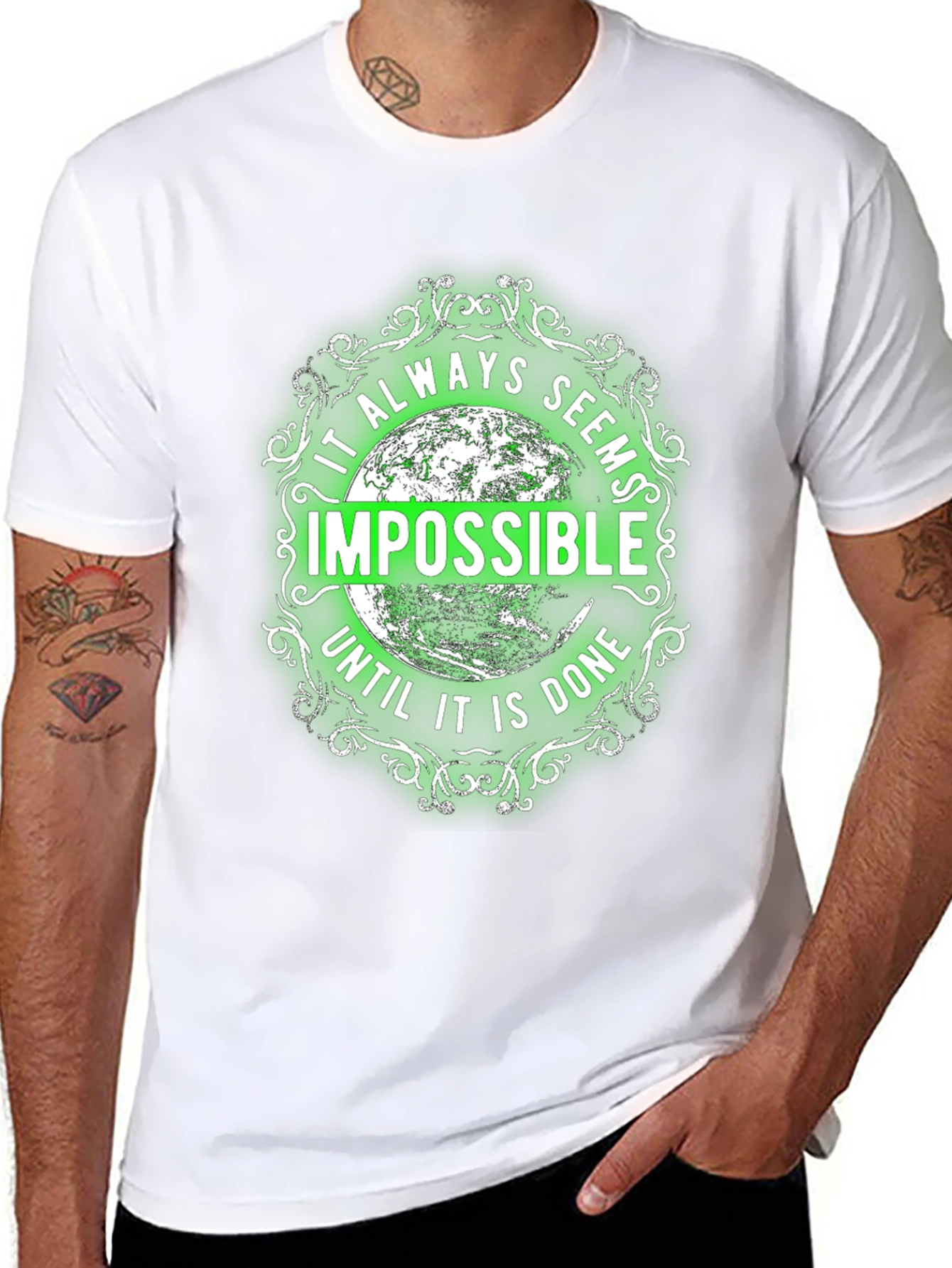 Motivational Graphic Tee - Impossible Quote Shirt