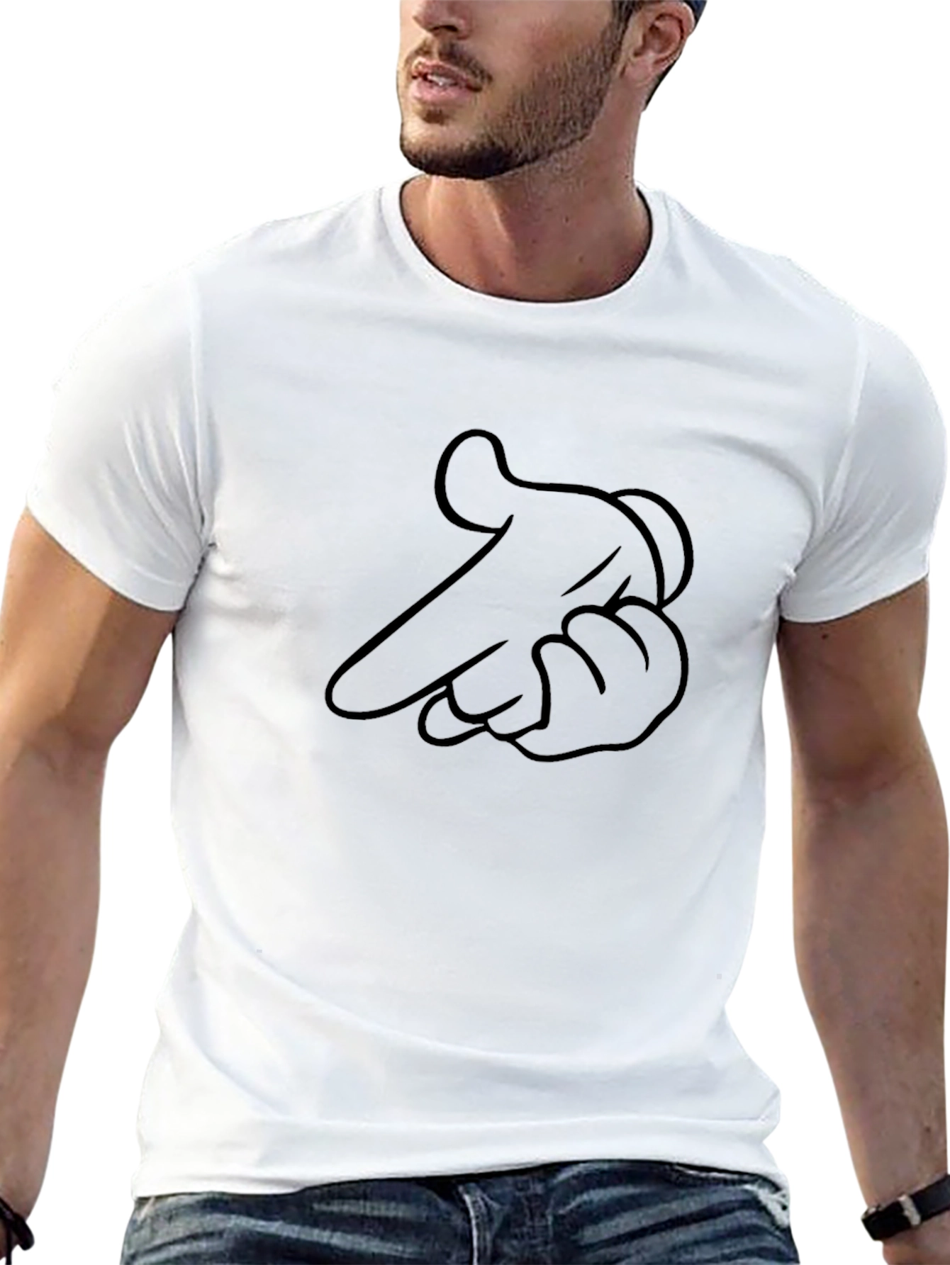 Pointing Finger Graphic Black T-Shirt