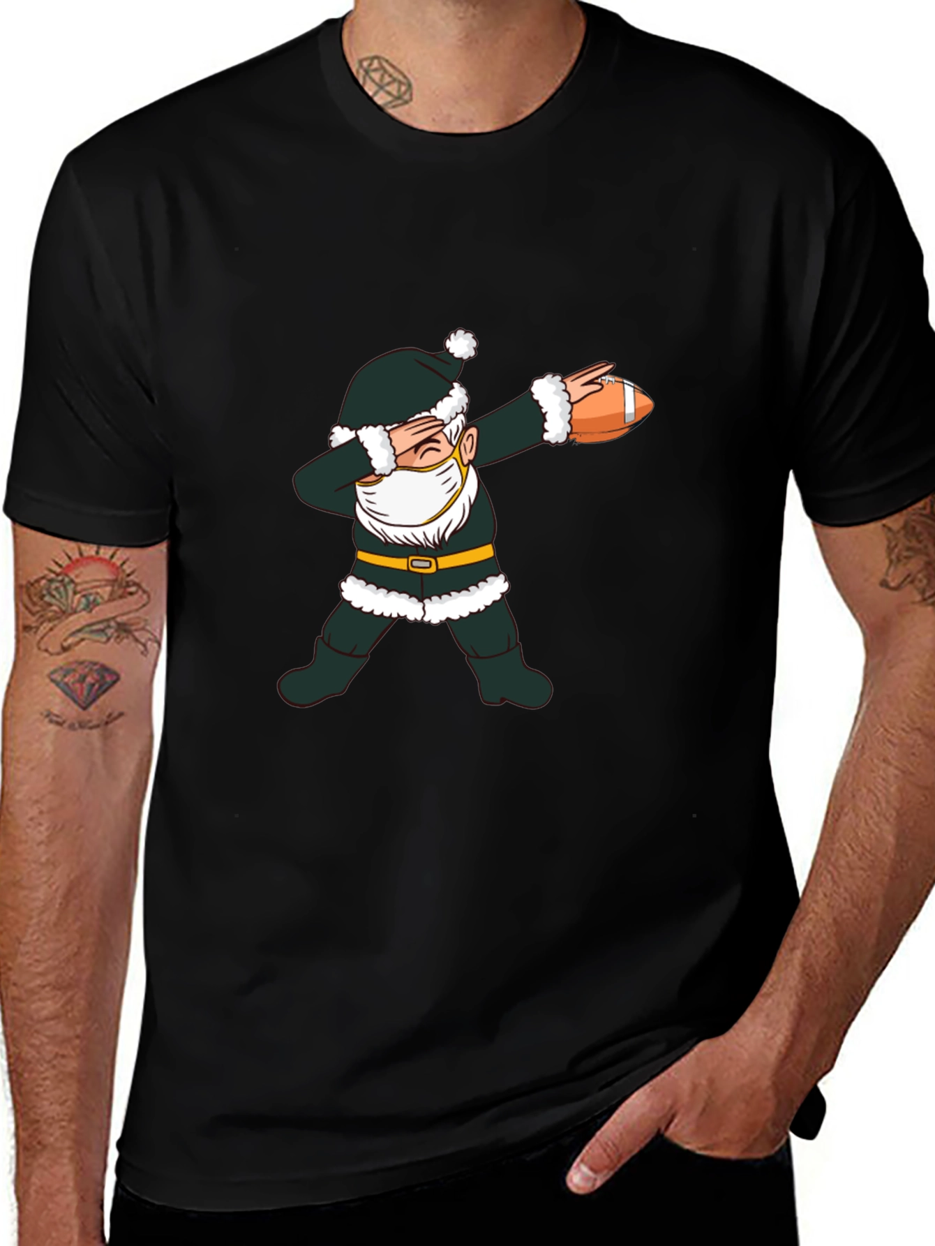 Dabbing Santa Football T-Shirt