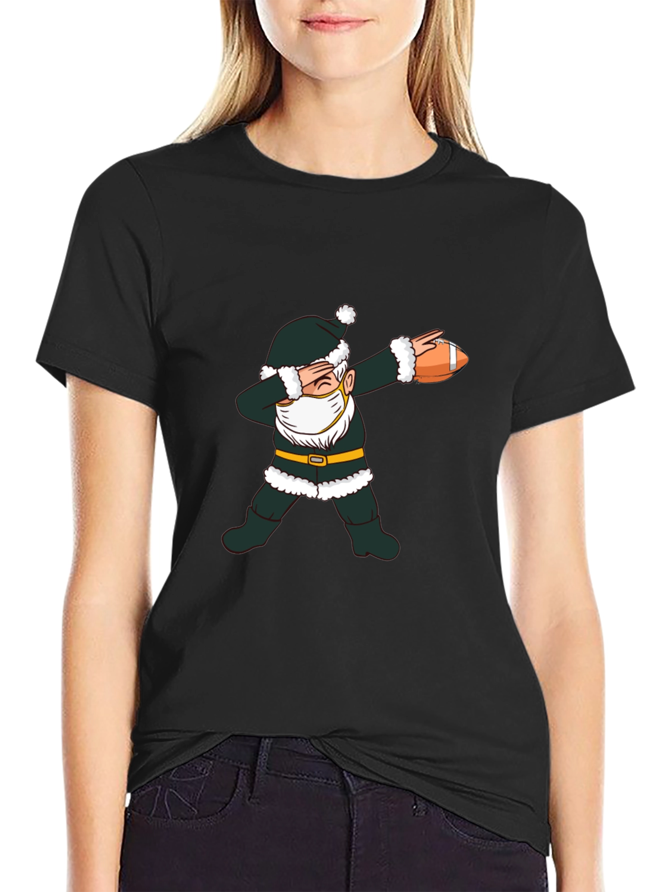 Dabbing Santa Football T-Shirt