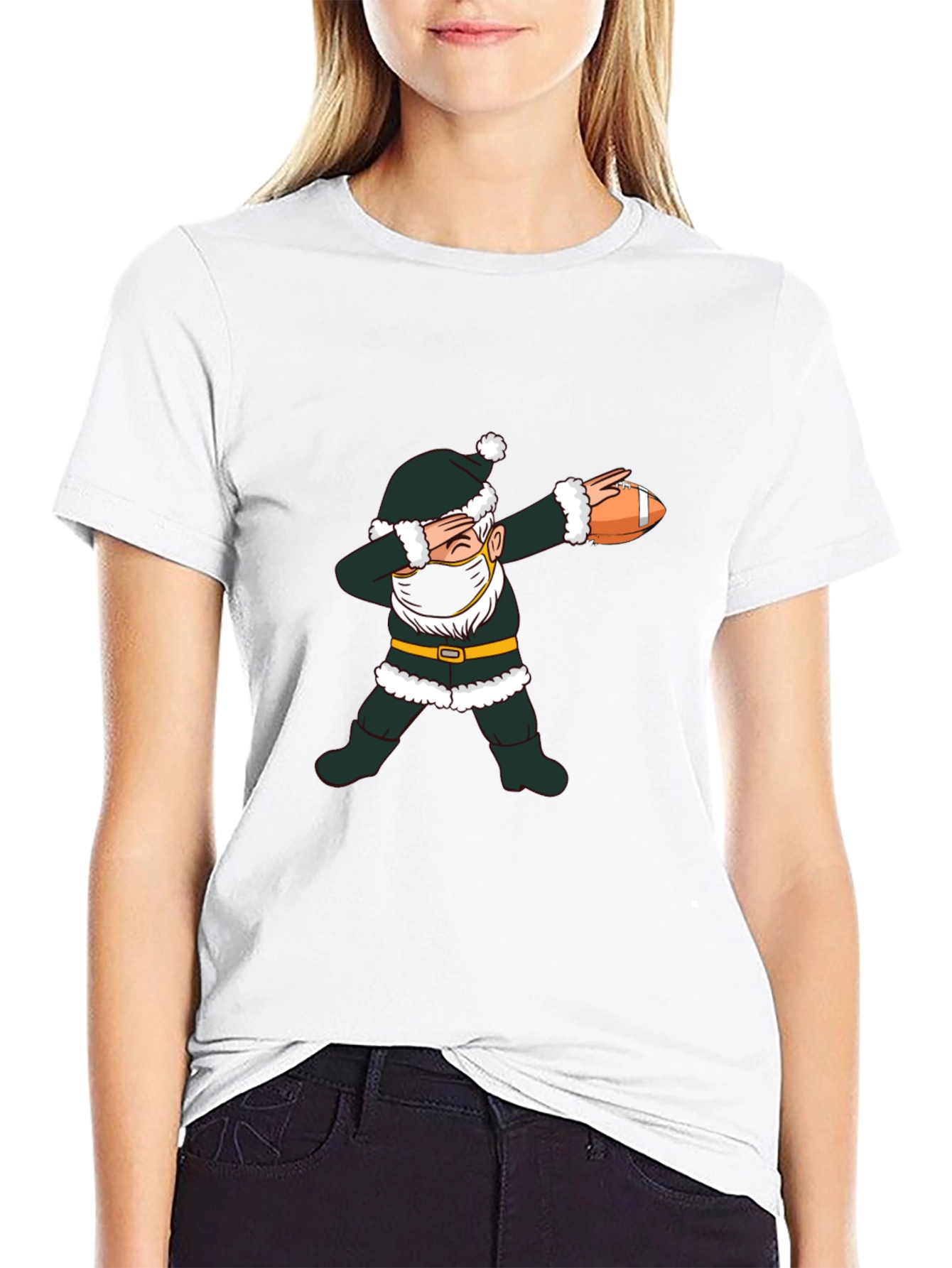Dabbing Santa Football T-Shirt