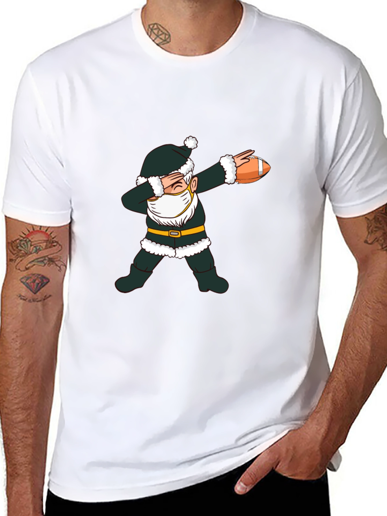 Dabbing Santa Football T-Shirt