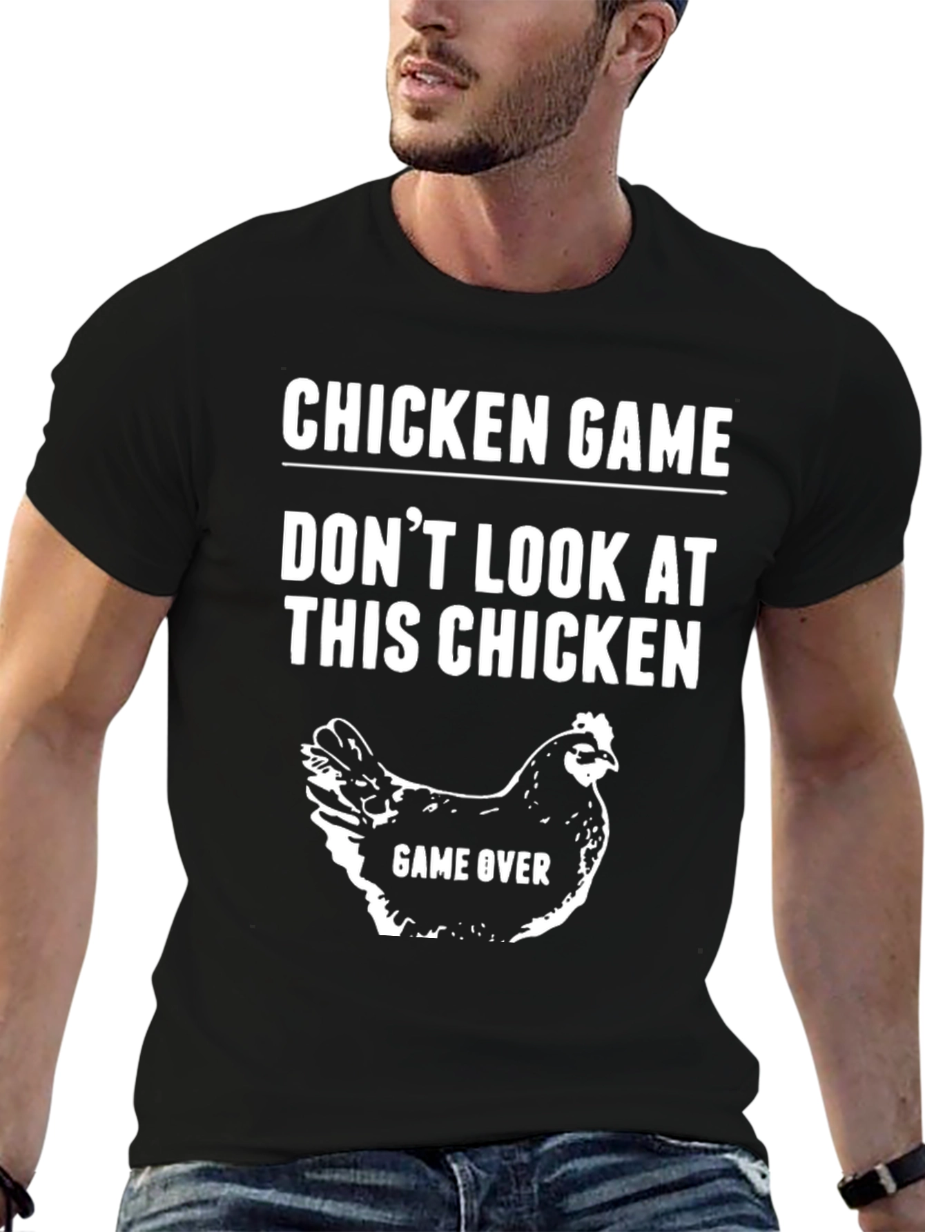 Chicken Game Tee - Dont Look at This Chicken!