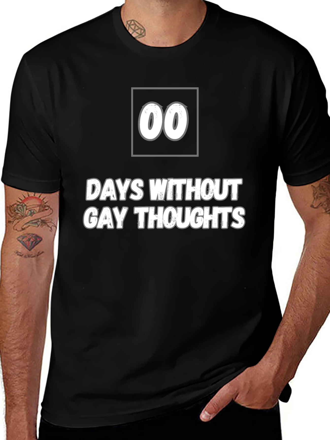 Days Without Gay Thoughts T-Shirt - Funny Novelty Tee
