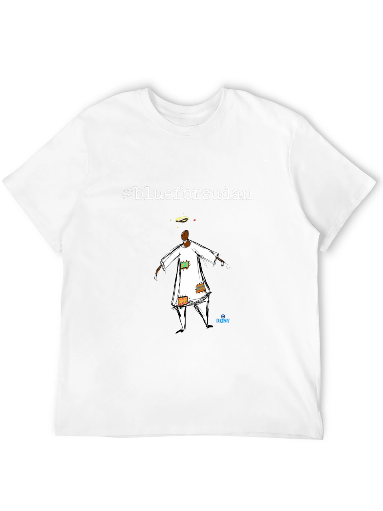 #blueforsudan Graphic T-Shirt - Unisex Black Tee